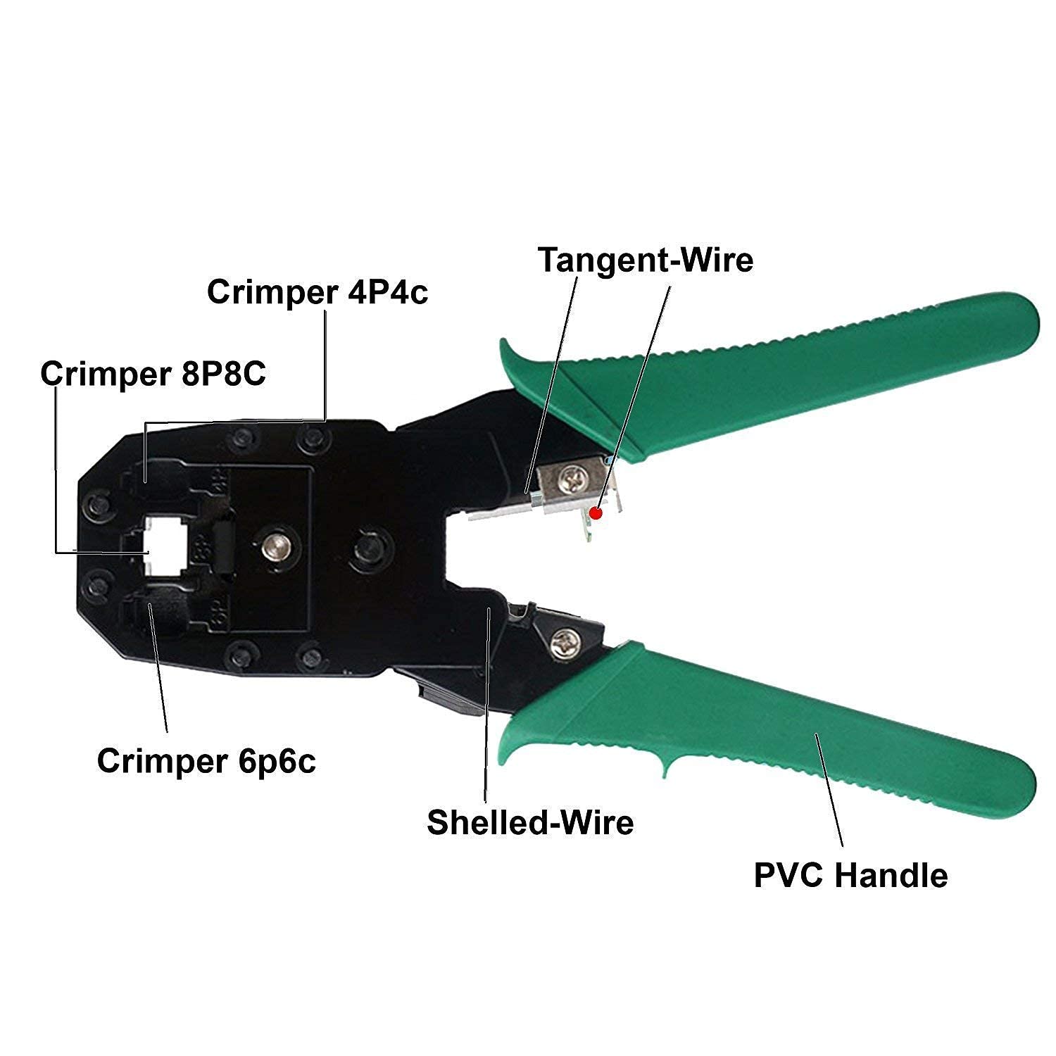 Plan4Buy 3-in-1 Modular Crimping Tool for RJ45 & RJ11 Connectors | Cat5E/Cat6 LAN Cable Cutter & Stripper | Ideal for Network Installations & DIY Home Wiring