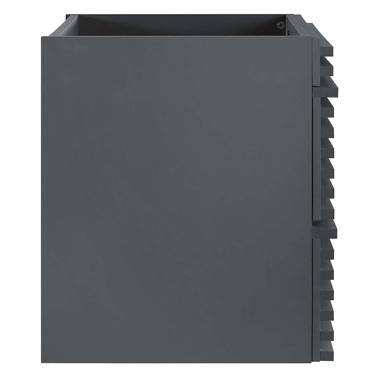Modway Render 24 Inch Wall Mount Bathroom Vanity Cabinet with Sink - Gray Modern Floating Bathroom Storage for Small Spaces, Apartments & Powder Rooms