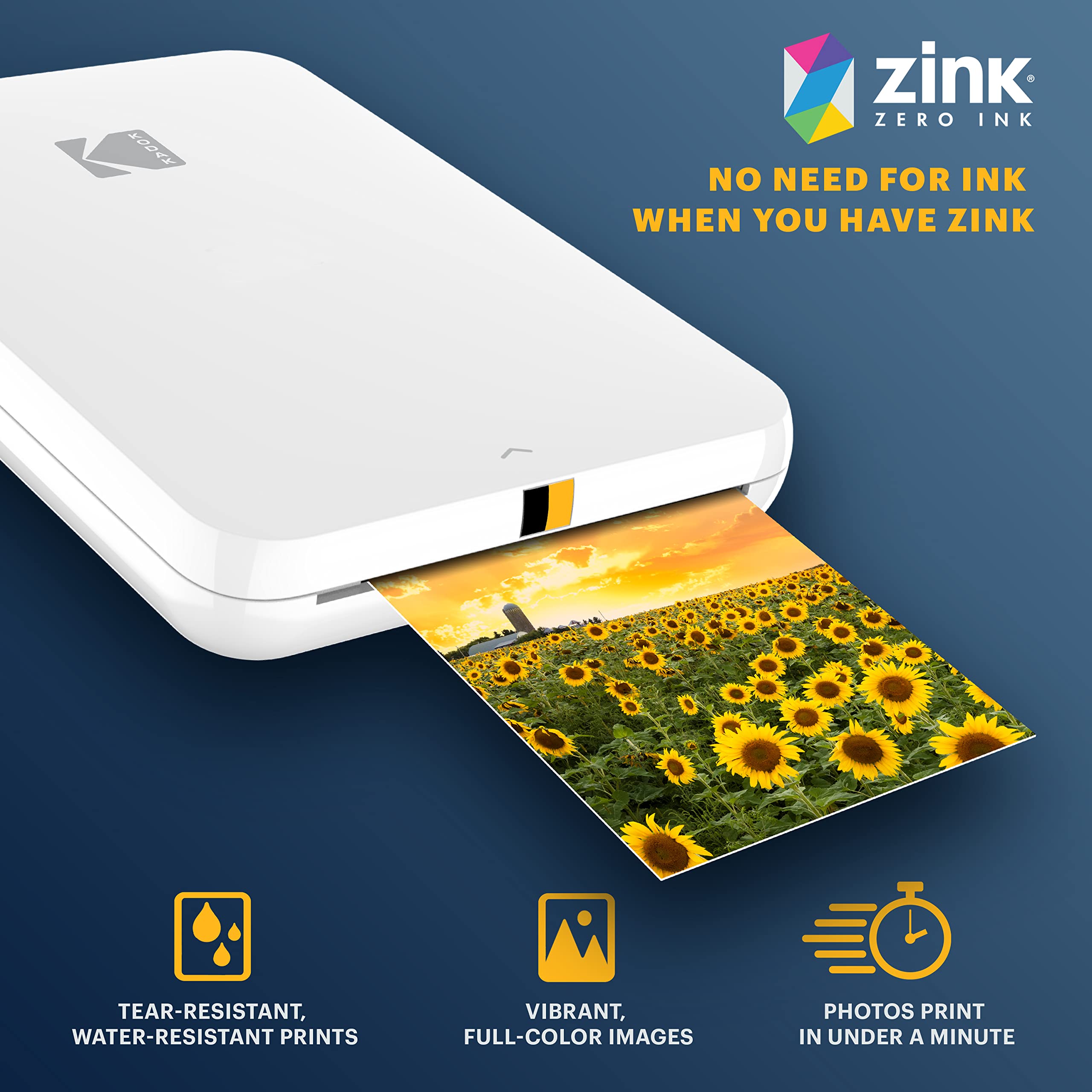 KODAK Step Slim Instant Smartphone Photo Printer - Wireless Portable Bluetooth Photo Printer for iOS & Android - Print 2x3