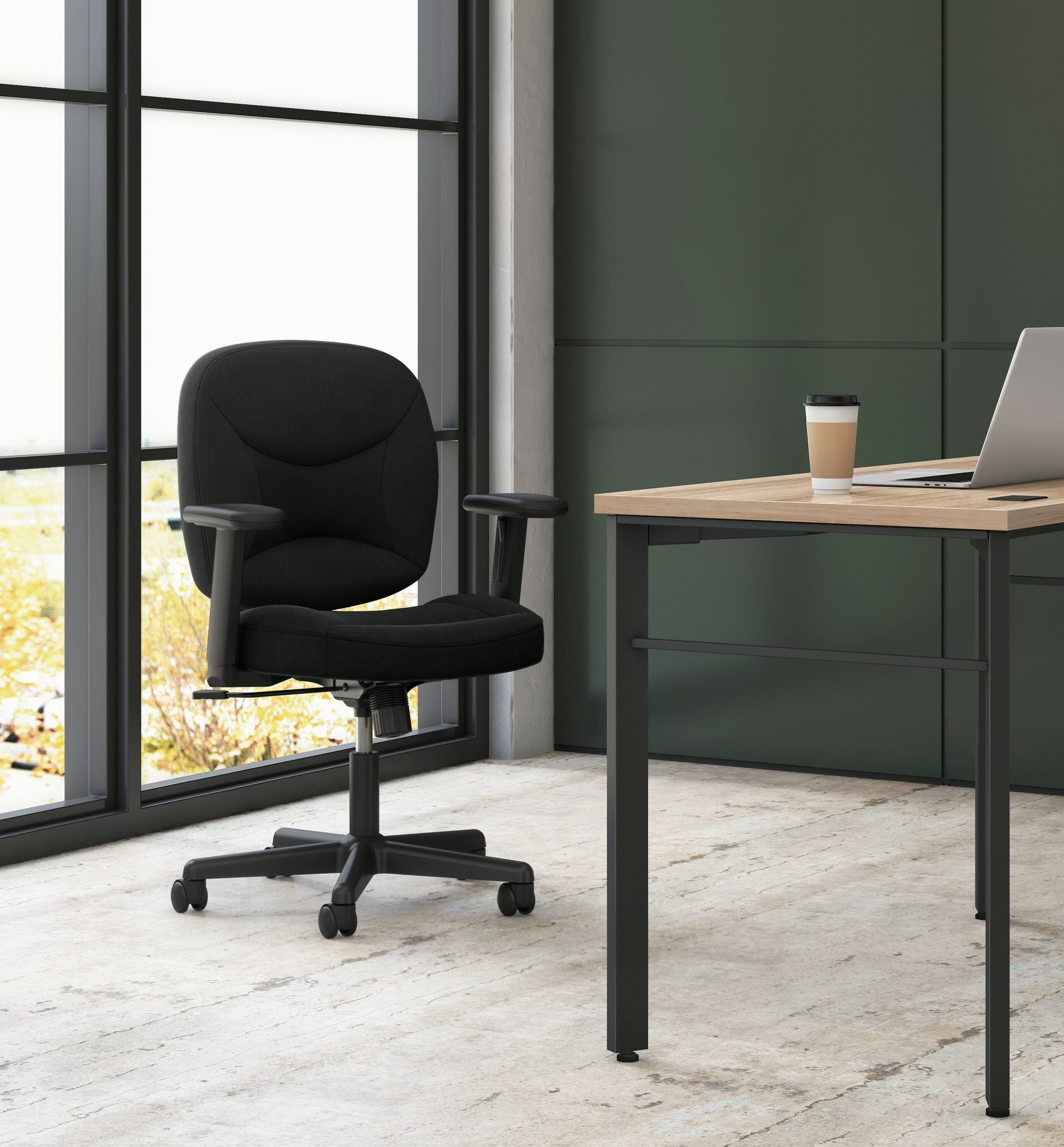 Basyx VL210 Mesh Task Chair - Ergonomic Office Chair with Adjustable Height and Lumbar Support for Home & Office Workspaces