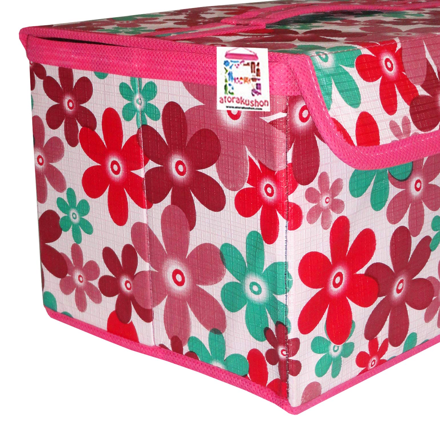 atorakushon® Satin Pink Mini Cosmetic Box - Jewelry & Makeup Organizer with Necklace Pouch, Vanity Storage Case for Women | Perfect for Travel, Home Decor & Gift Giving