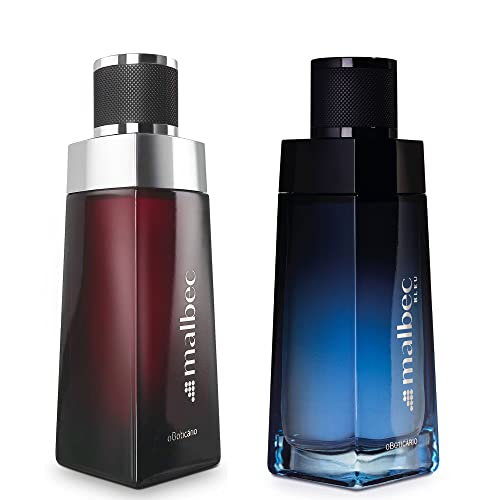 O Boticário Malbec Cologne & Malbec Bleu Set - Fresh Spicy & Woody Fougère Fragrances for Men (3.4 fl oz Each) | Perfect for Daily Wear, Date Nights & Special Occasions