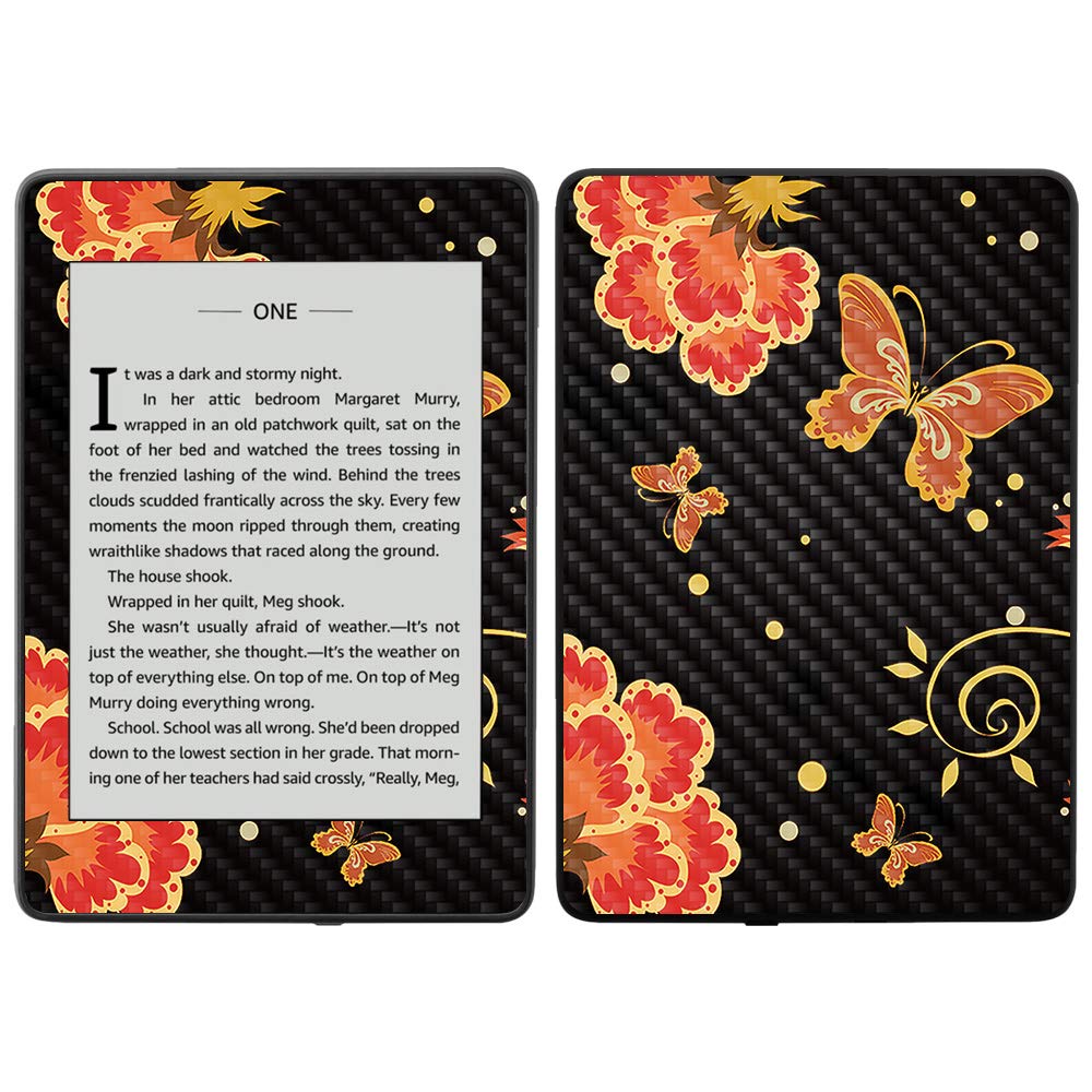 Premium Carbon Fiber Skin for Amazon Kindle Paperwhite 2018 (10th Gen) - Blue Petals Design | Waterproof Protective Cover with Durable Textured Finish | Easy to Apply & Remove | Made in USA | Perfect for Travel, Reading & Everyday Use