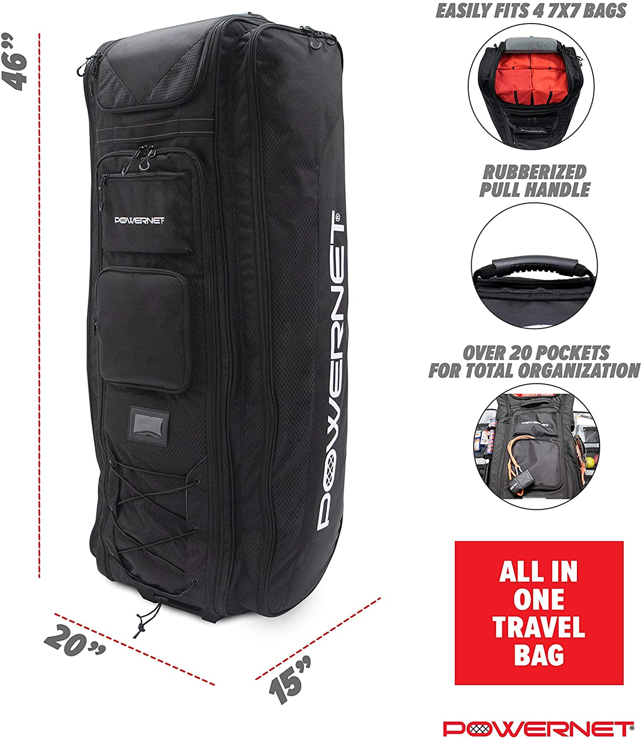 PowerNet All Gear Transporter - Heavy Duty Equipment Carrier for Construction, Camping & Outdoor Adventures | Durable Transport Solution for Tools, Gear & Supplies