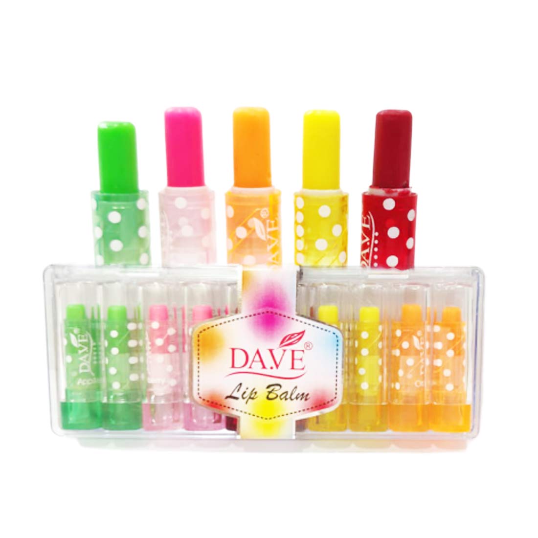 DA.VE New Trending Lip Balm Set of 10 (10g Each) - Moisturizing & Nourishing Lip Care for Dry Lips | Variety Pack with 10 Colors | Perfect for Daily Use, Gifts & Travel