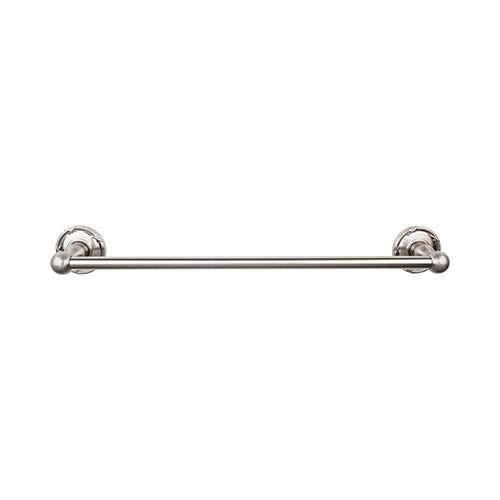 Top Knobs ED6BSNE 18 Inch Single Towel Bar - Brushed Satin Nickel Finish, Edwardian Collection with Ribbon Backplate | Elegant Bathroom Accessory for Modern & Traditional Homes