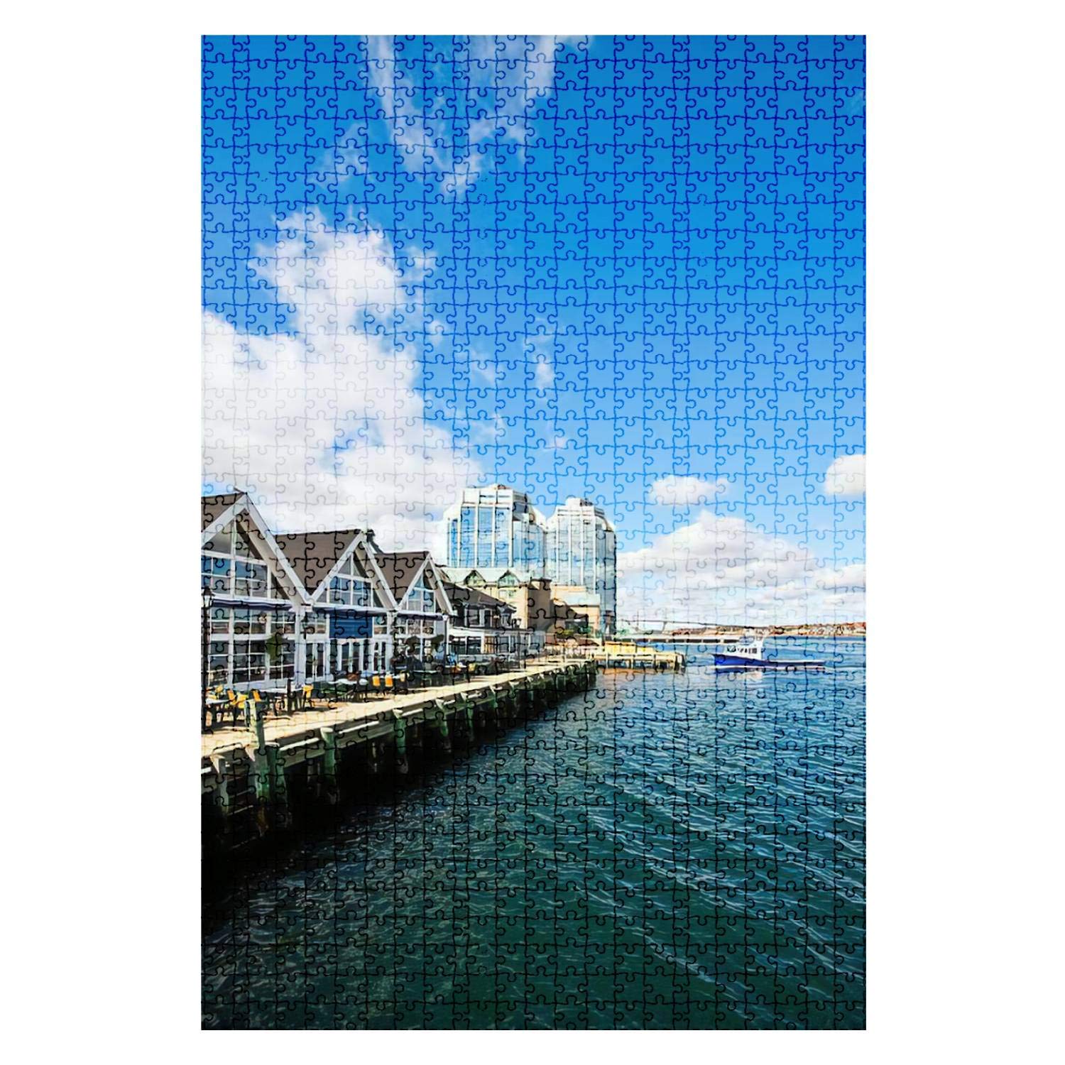 1000-Piece Wooden Jigsaw Puzzle - Halifax Nova Scotia Waterfront Cityscape | Fun & Challenging Board Puzzle for Adults & Kids | Large DIY Educational Toy Game | Perfect Gift & Home Decor | Great for Family Bonding & Stress Relief