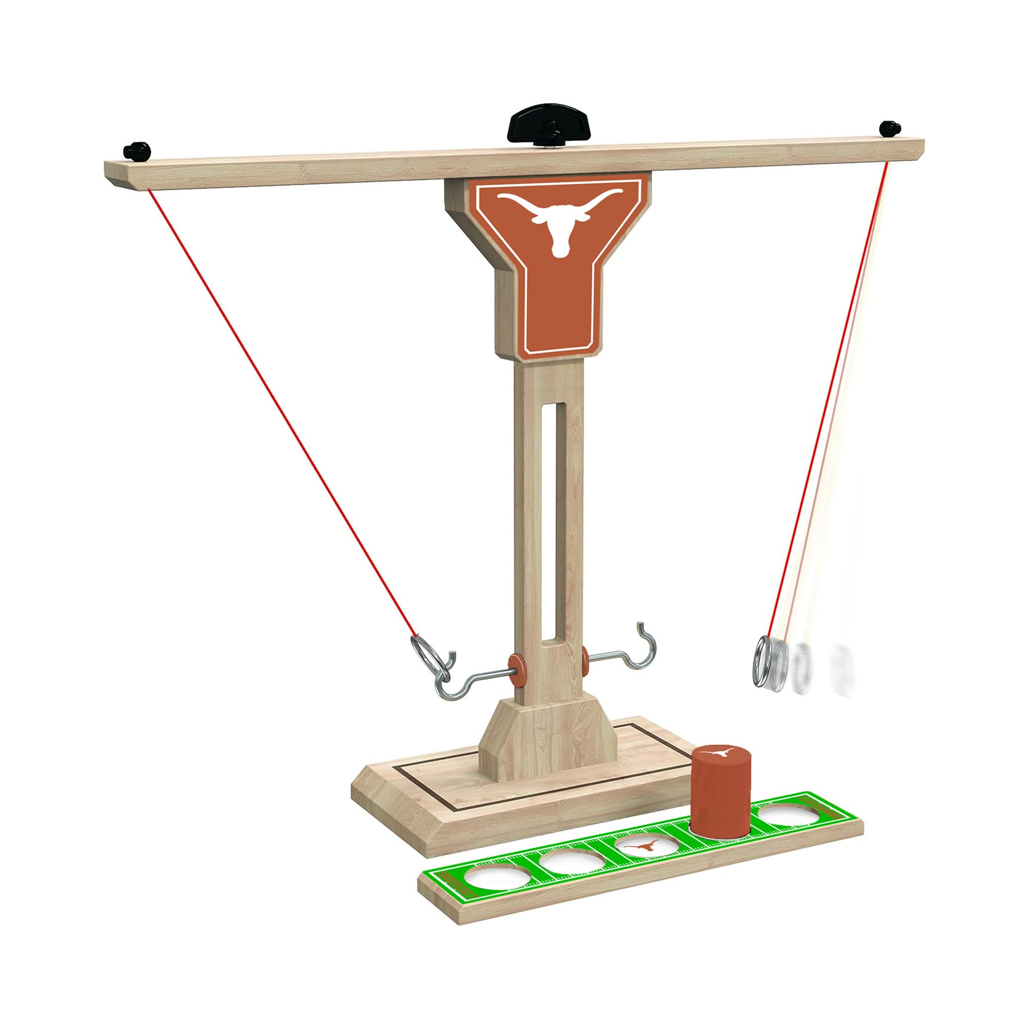 Wild Sports NCAA Wooden Ring Swing Battle Game - Head-to-Head Ring Toss Hook & Ring Set for College Football Fans | Fun Tailgate Party & Backyard Outdoor Game for Adults & Kids