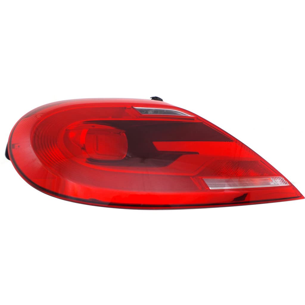 2012-2016 Volkswagen Beetle Left Driver Side Tail Light Assembly with Bulbs - DOT Certified (Part# VW2800132, 5C5 945 095 J) - Perfect for Replacement & Nighttime Safety Driving