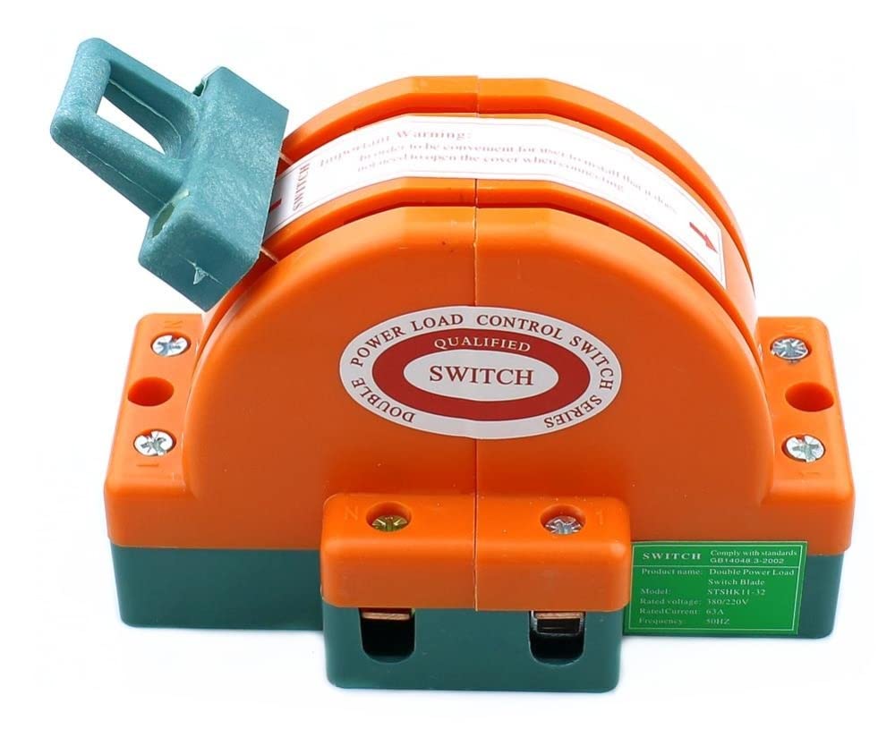 3P 100A Two-Way Double-Throw Knife Switch - 32A/63A/100A/160A/225A Heavy Duty Electrical Disconnect Switch 220V for Home & Industrial Use - Perfect for Generator Transfer, Power Distribution & Electrical Panel Safety