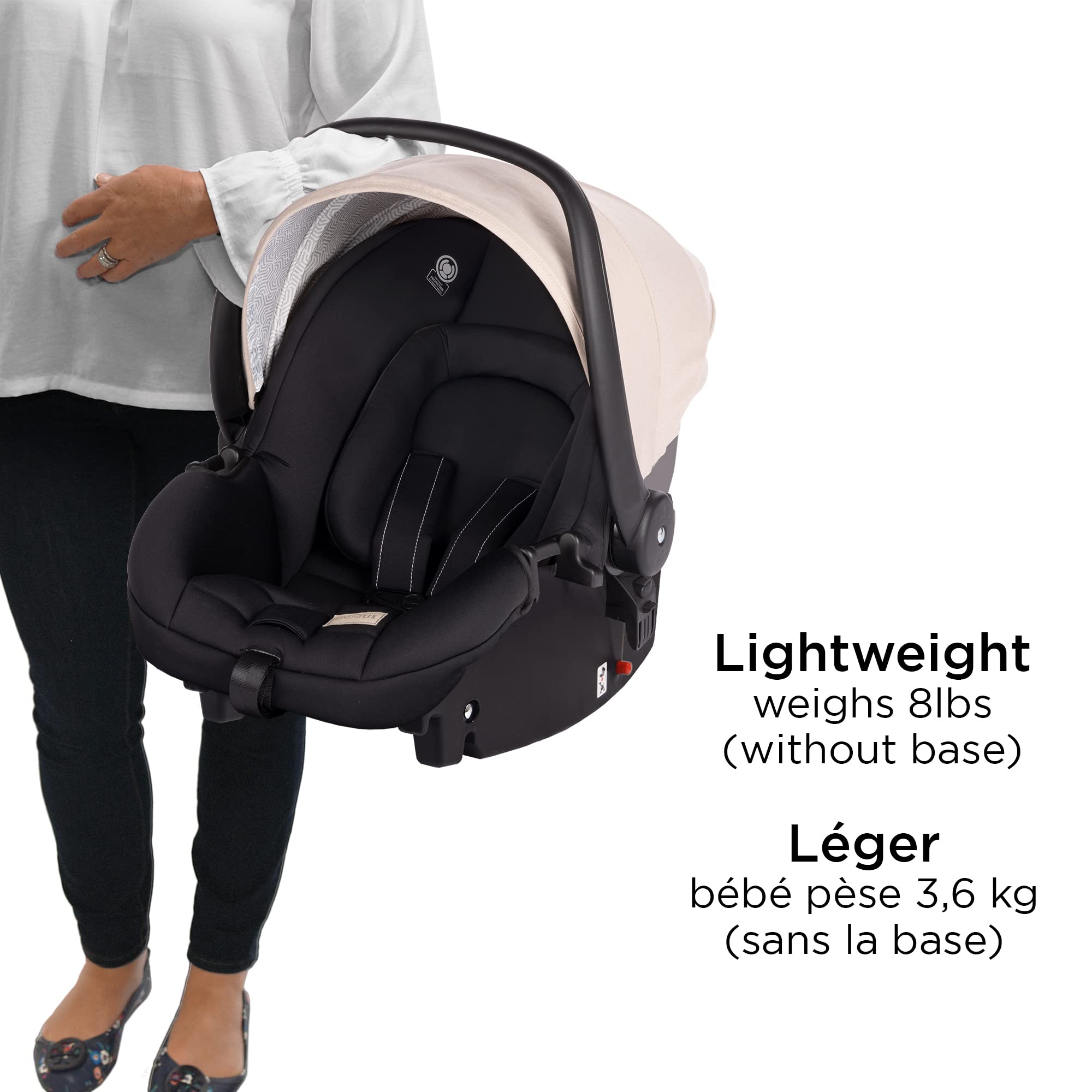 Safety 1st Raya Travel System - Lightweight Stroller & Infant Car Seat Combo in Santorini Design | Perfect for Newborns, Travel & Everyday Use