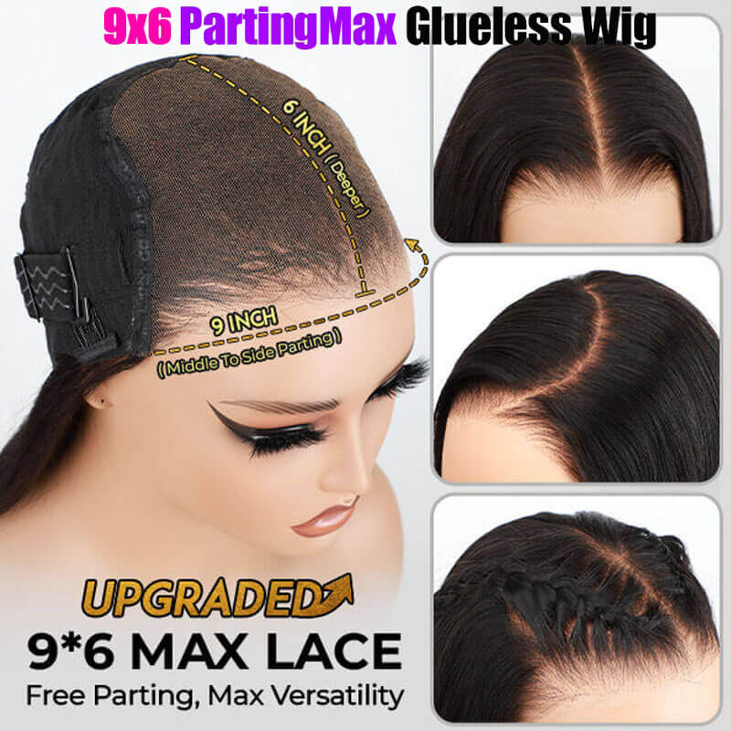 Eullair Wear and Go Glueless Wigs - 9x6 Lace Front Human Hair Wig with Bleached Knots & Pre-Plucked Hairline | Curly No Glue Lace Wig for Daily Wear, Parties & Special Occasions