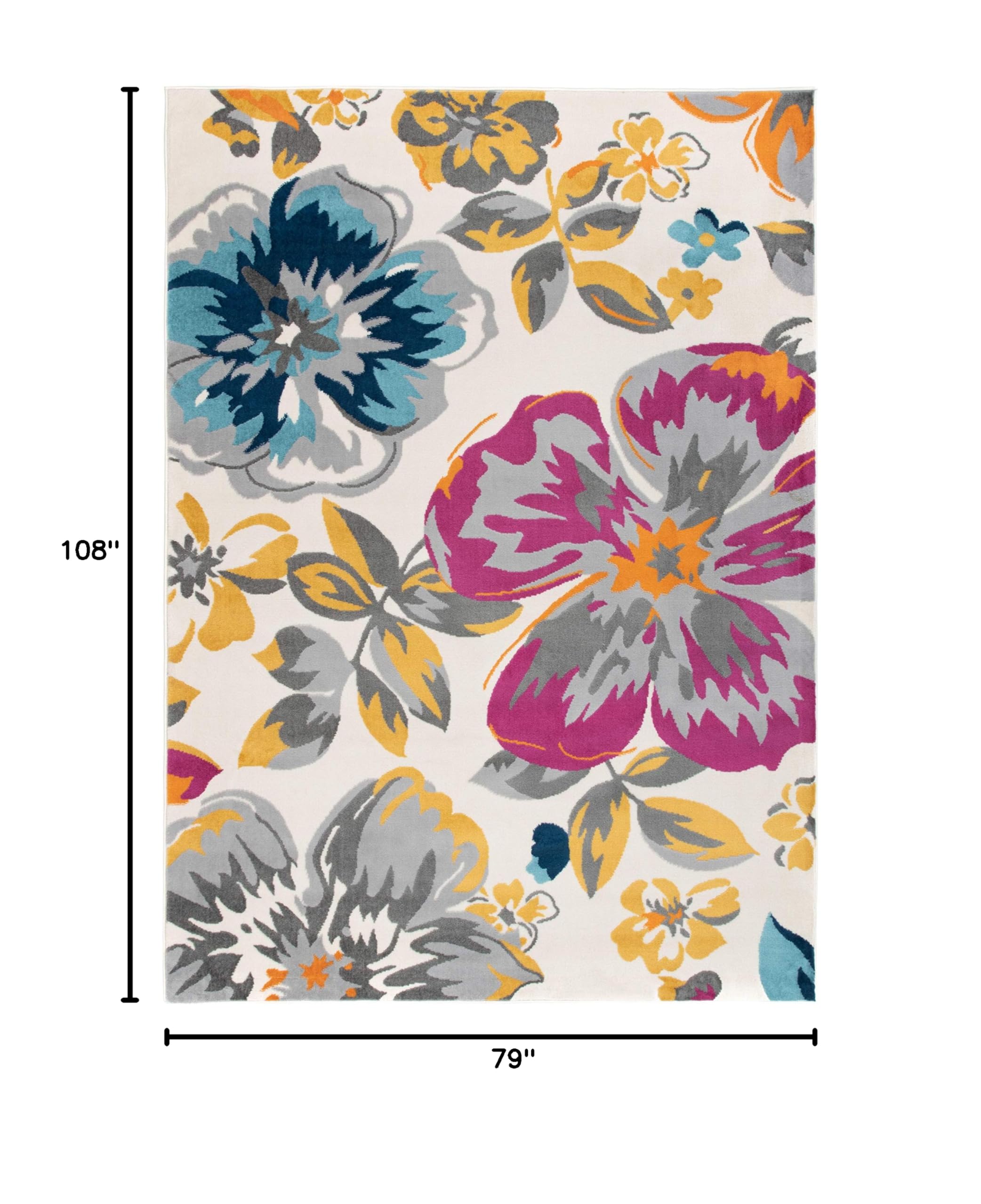 Modern Floral Area Rug 6'6