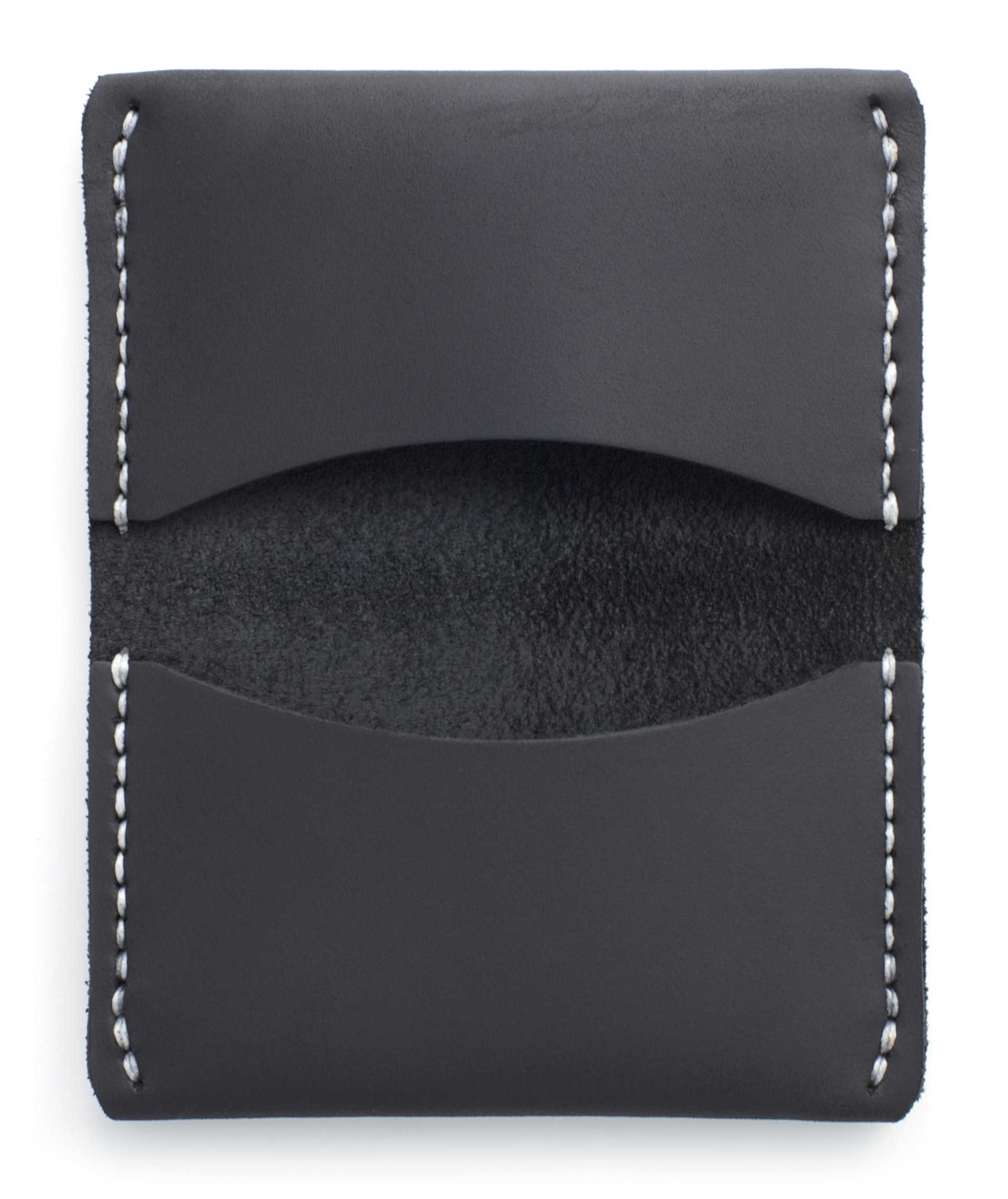 Waskerd Men's Astoria Slim RFID Blocking Leather Wallet - 3 Card Pockets & ID Window - Perfect for Everyday Carry, Travel & Business (Black)