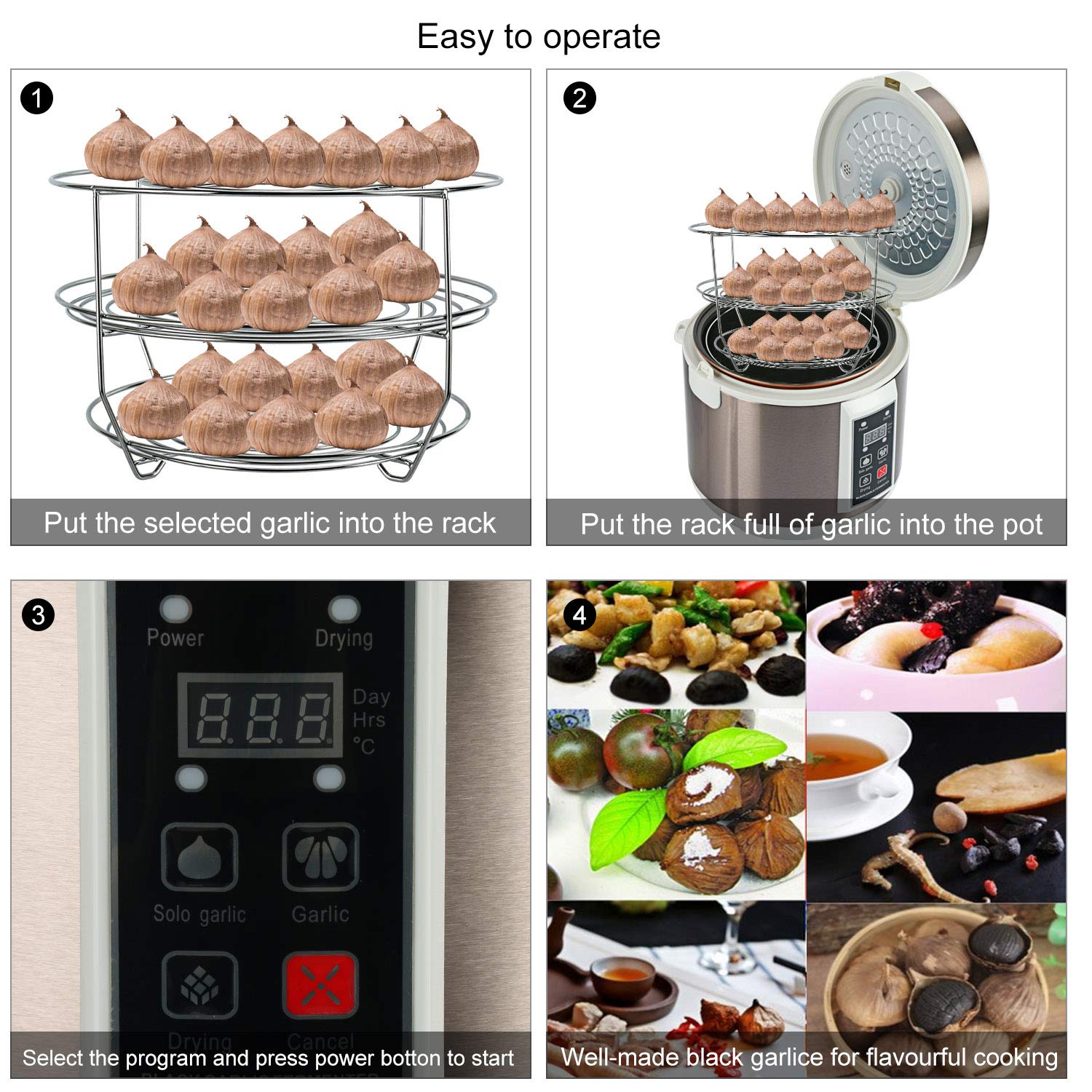 5L Black Garlic Fermenter Machine - Full Automatic Smart Control Garlic Maker for Multiple Cloves | DIY Home Cooking, Gifts & Fermentation Projects (Perfect for Kitchens, Restaurants & Food Enthusiasts)