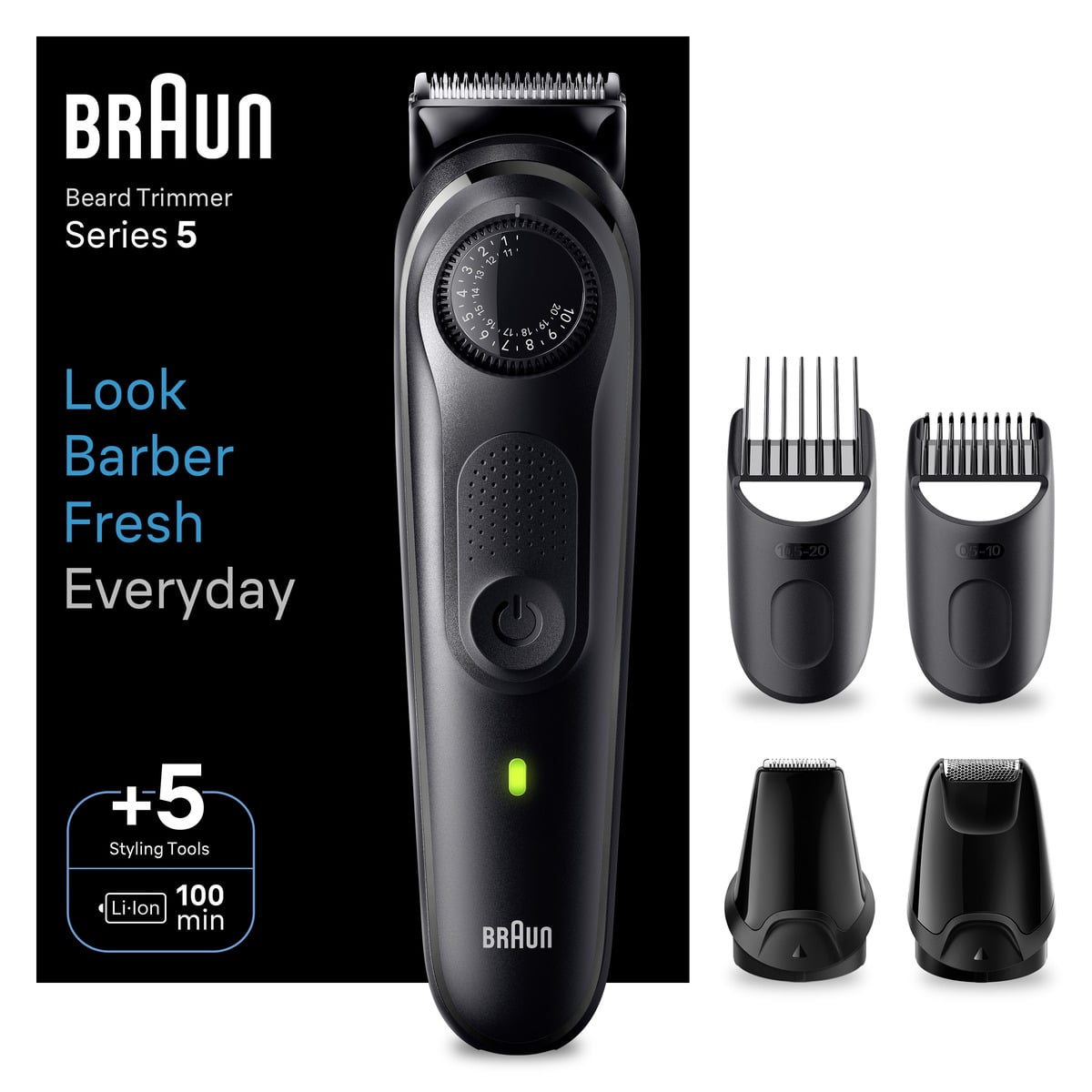 BRAUN BT5430 Electric Hair Styler & Trimmer for Men - Precision Grooming Kit for Beard, Mustache & Hair Styling at Home or Travel