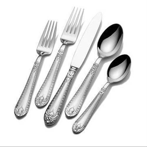 Wallace Grapevine 45-Piece Stainless Steel Flatware Set - Elegant Silverware for Dinner Parties, Weddings & Everyday Dining