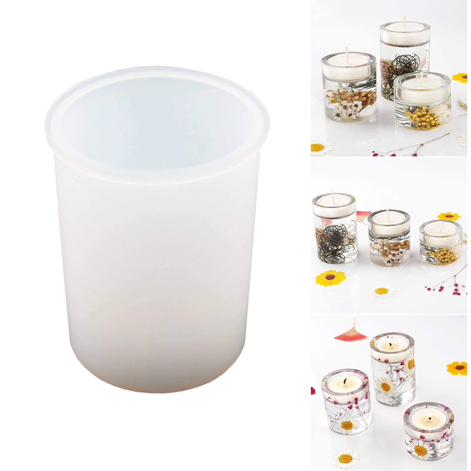 VALINK DIY Crystal Epoxy Candle Holder Silicone Mold - Resin Candle Making Kit for Home Decor, Wedding Centerpieces & Bar Accessories - Perfect for Handmade Crafts, Gifts & Kitchen Decorations