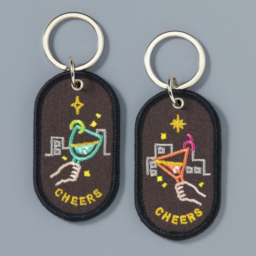 2/8b Pair Key Ring - Durable Stainless Steel Keychain with Iroha Design - Perfect for Home, Office, and Travel Organization