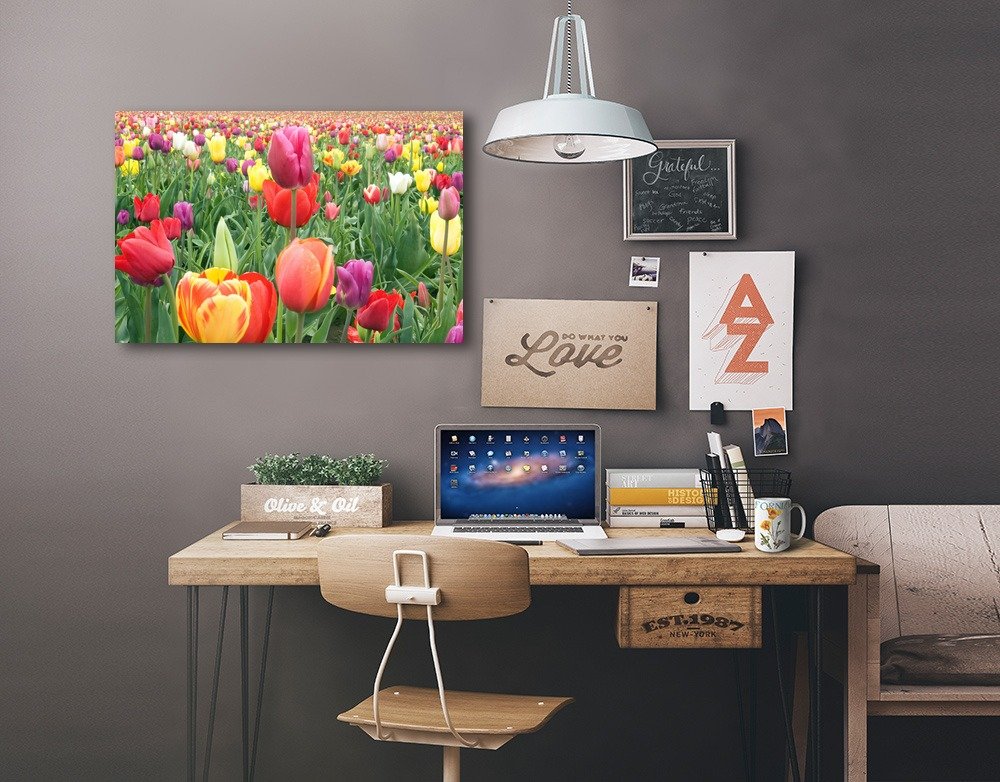 Lantern Press Tulips Wall Art - 12x18 Wrapped Canvas Print for Home Decor, Living Room, Bedroom & Office | Floral Painting, Modern Botanical Artwork