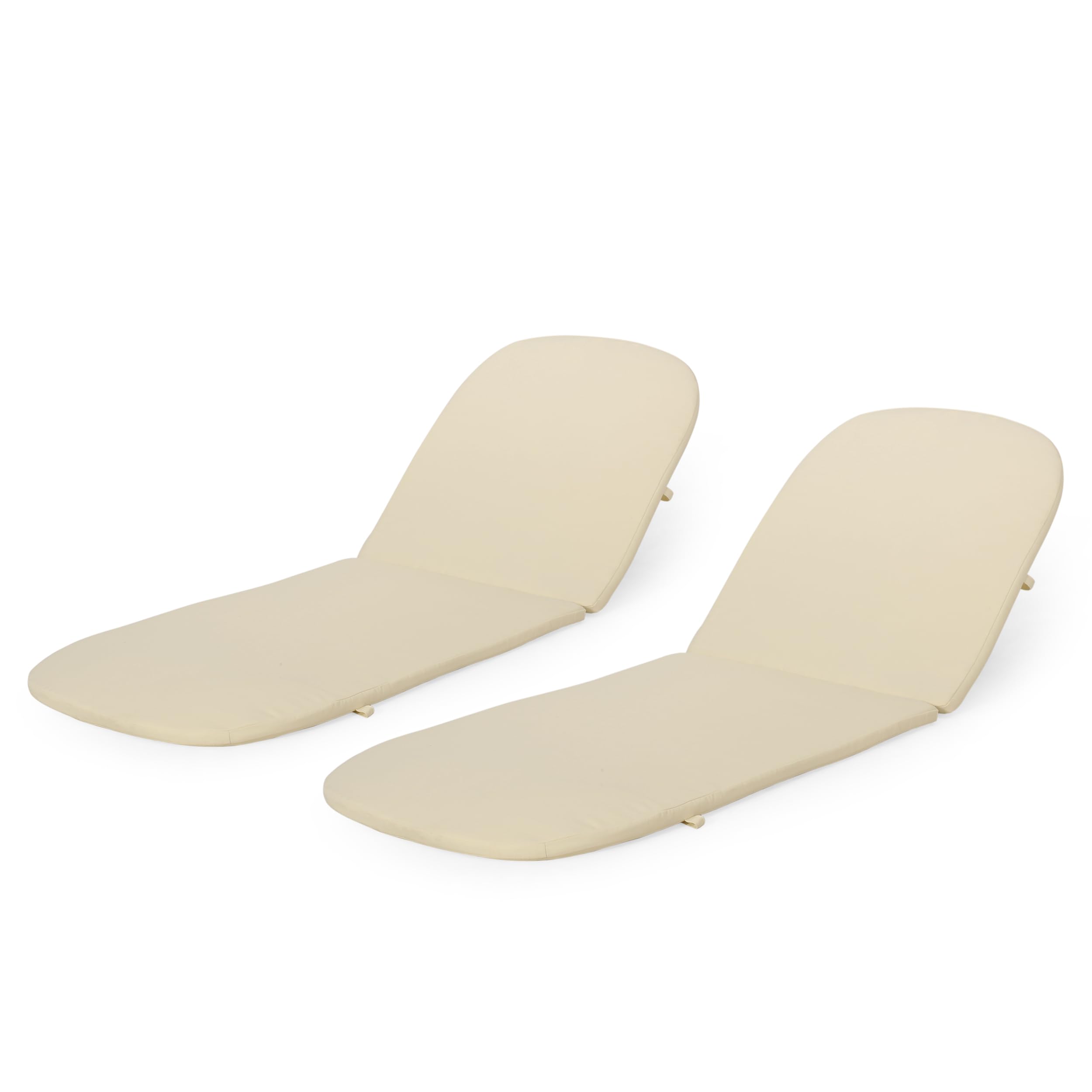 Christopher Knight Home Caspar Outdoor Water Resistant Chaise Lounge Cushions - Beige - Weatherproof Patio Furniture Cushions for Poolside, Deck, and Garden Relaxation