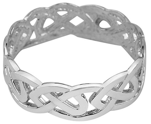 10k White Gold Celtic Trinity Knot Wedding Band - Elegant Eternity Ring for Women (Size 13.25) | Perfect for Weddings, Anniversaries & Celtic-Themed Celebrations