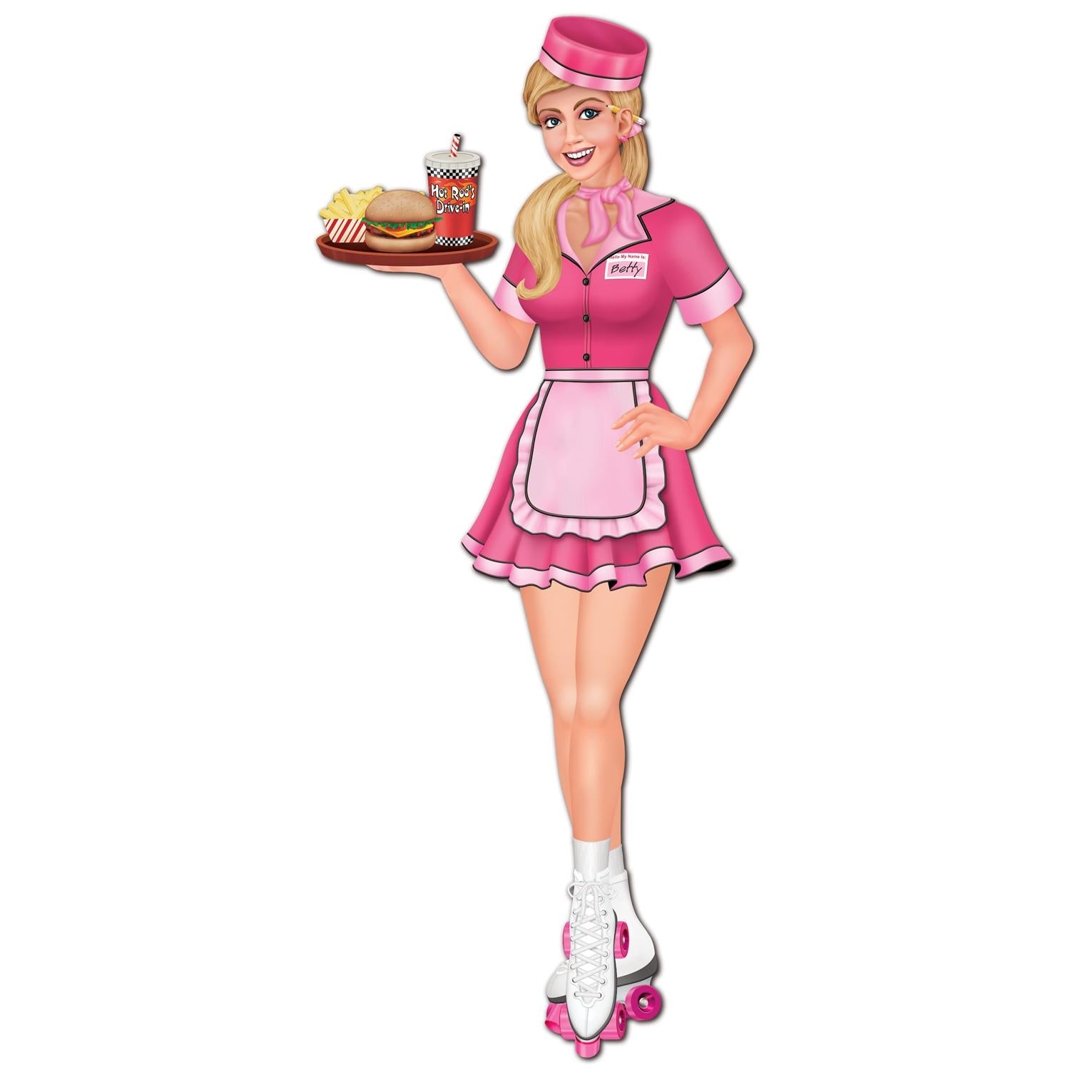12 Pack Beistle Jointed Carhop Party Decorations - Vintage Diner Style Hanging Cutouts for 50s Theme Parties, Birthday & Restaurant Decor