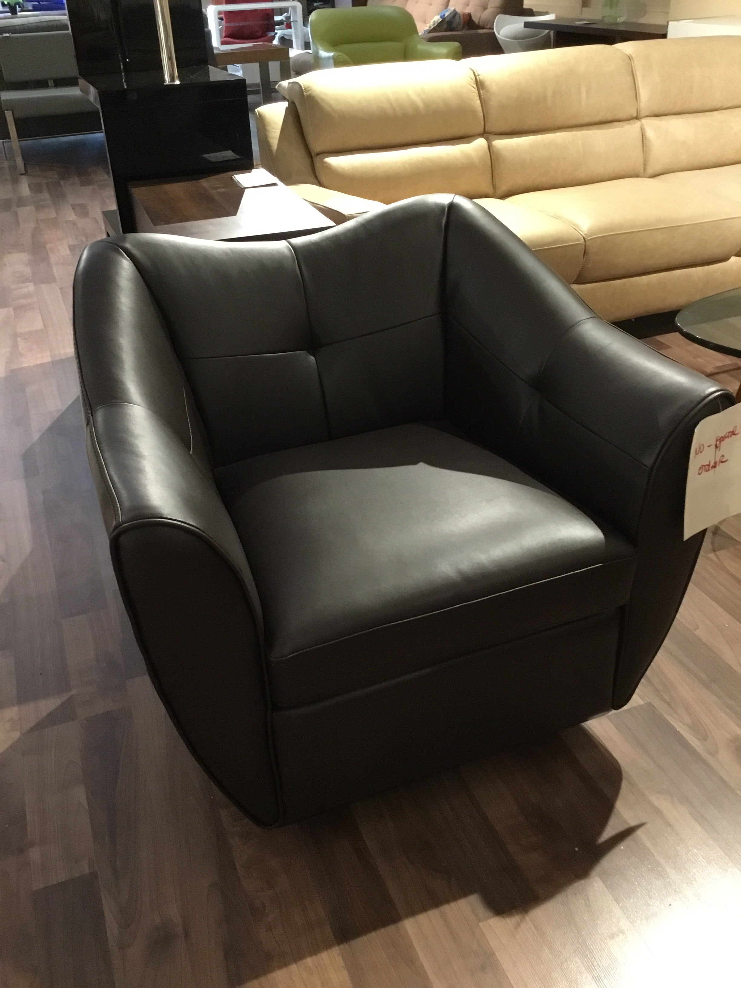 EURO A853 Swivel Accent Chair in Chocolate Brown - Modern Living Room Furniture for Home Office, Lounge, and Reading Nook