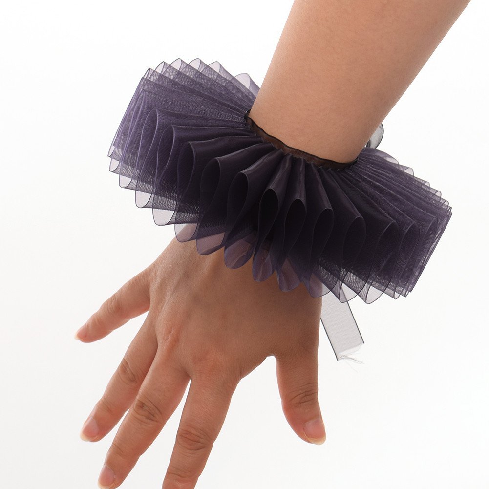 GraceArt Elizabethan Wrist Ruffles - Elegant Lace Hand Cuffs for Renaissance Faire, Cosplay & Historical Reenactment (2-Piece Set) - Perfect for Shakespearean Plays, Victorian Costumes & Theatrical Performances