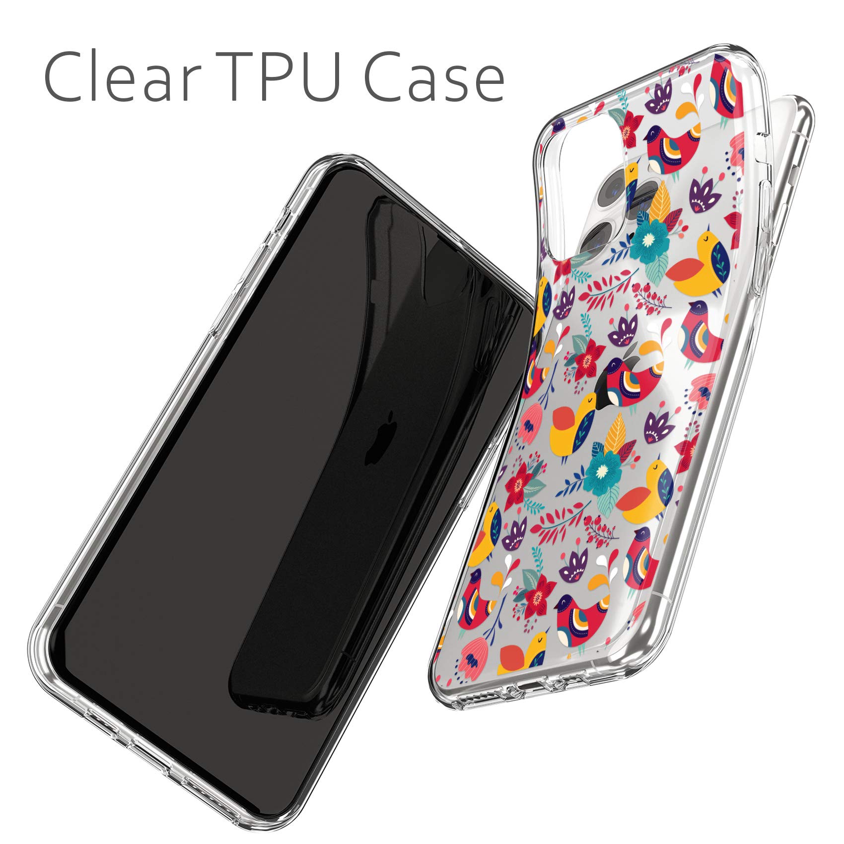 Apple Watch Bands Compatible with Series 7/6/5/4/3/2/1/SE - Floral Bloom PU Leather Strap with Bird & Branch Design - 38/40/41/42/44/45mm - Perfect for Workouts, Office & Casual Wear
