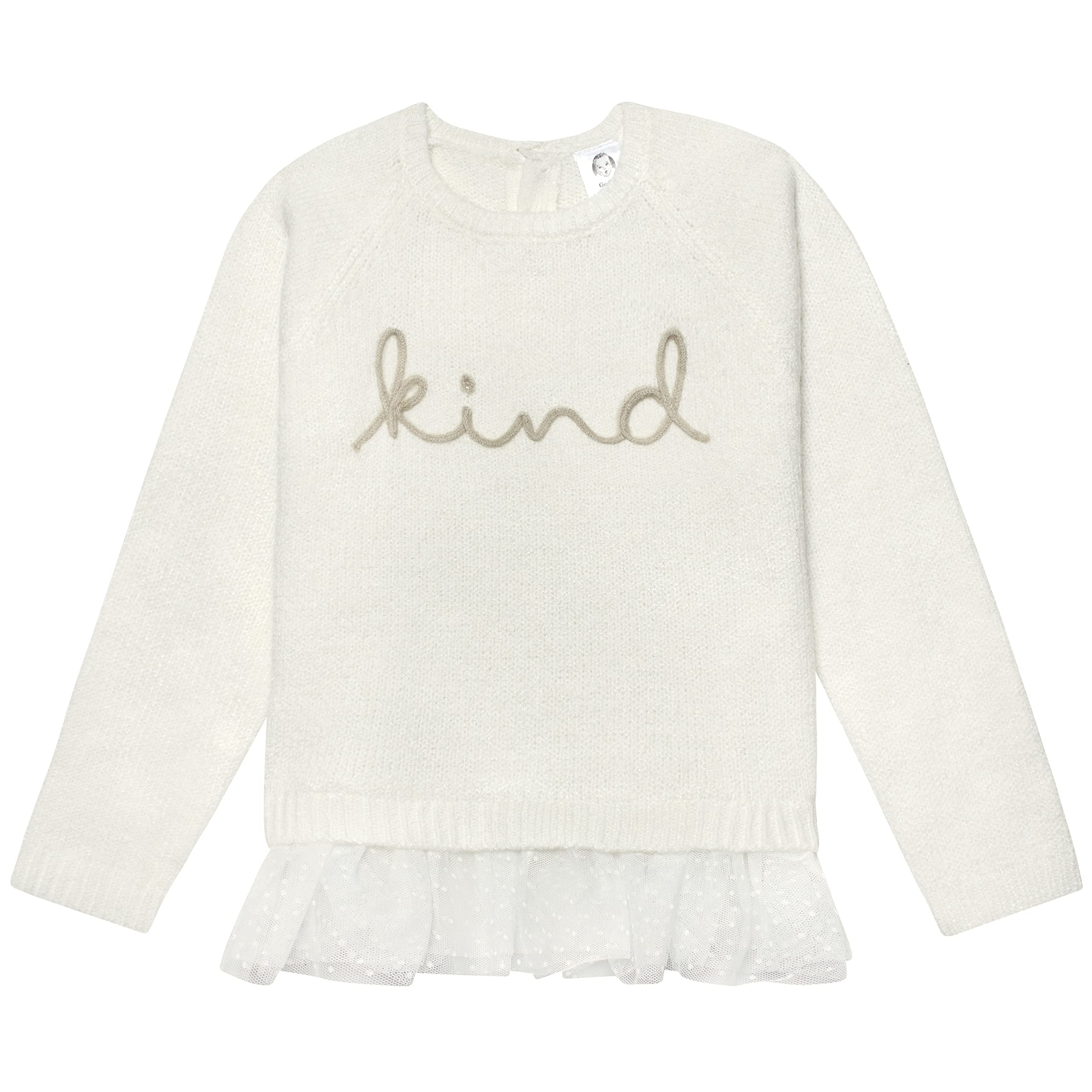 Gerber Baby Girls' Knit Sweater with Tulle Trim - Soft & Stylish Toddler Cardigan for Special Occasions & Photo Shoots