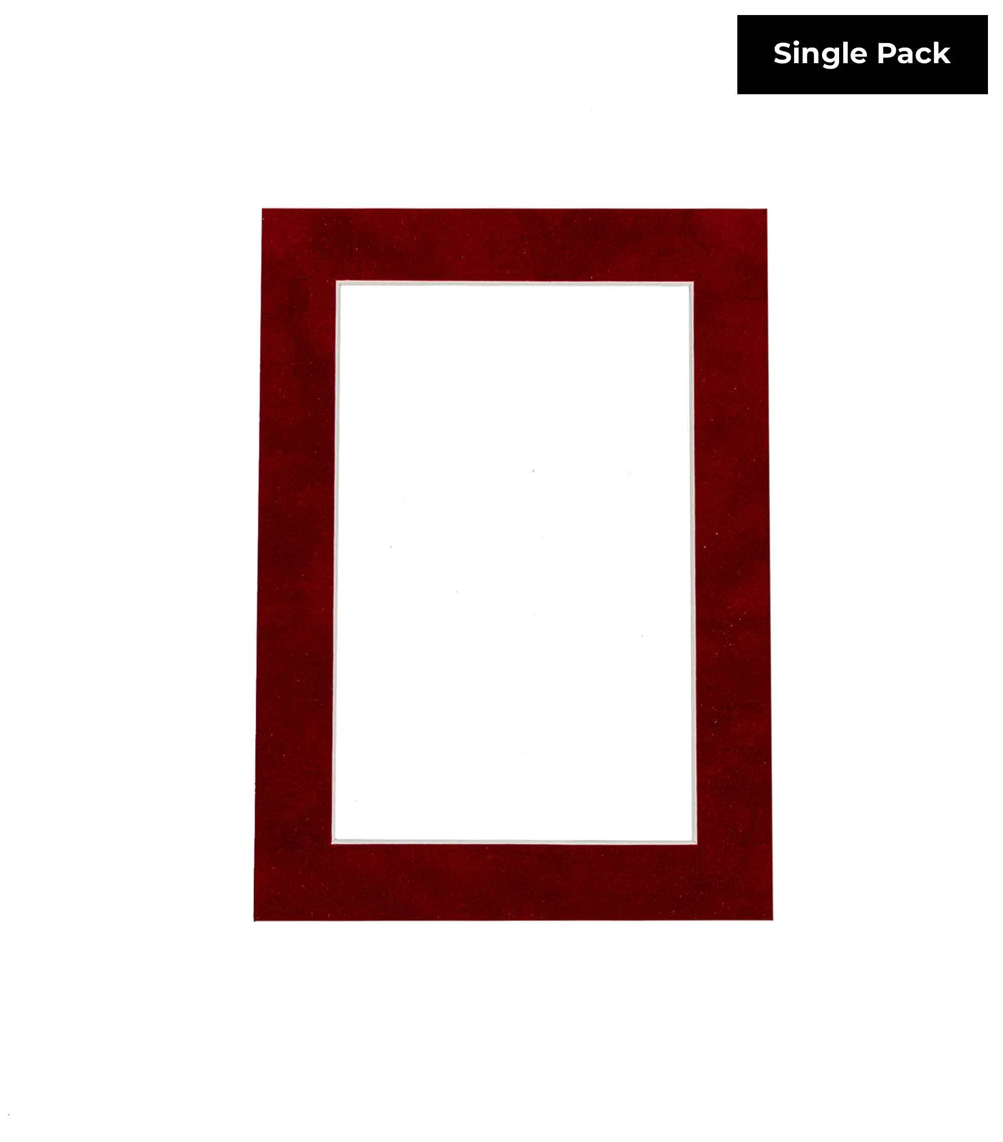 22x28 Acid-Free Bright Red Suede Precut Matboard with Backing Board - Bevel Cut for 19x24 Photos - 4-Ply Thickness - Includes Crystal Clear Self-Seal Photo Mat Bag - Perfect for Picture Framing, Photo Displays, and Artwork Preservation