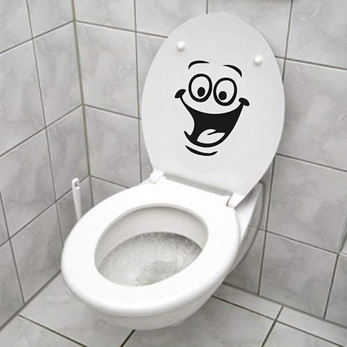 Premium Smiley Face Toilet Decal - Funny Bathroom Wall Sticker for Home Decor, Waterproof Vinyl Art for Kitchen & WC - Perfect for Kids Rooms, Dorms & Office Spaces