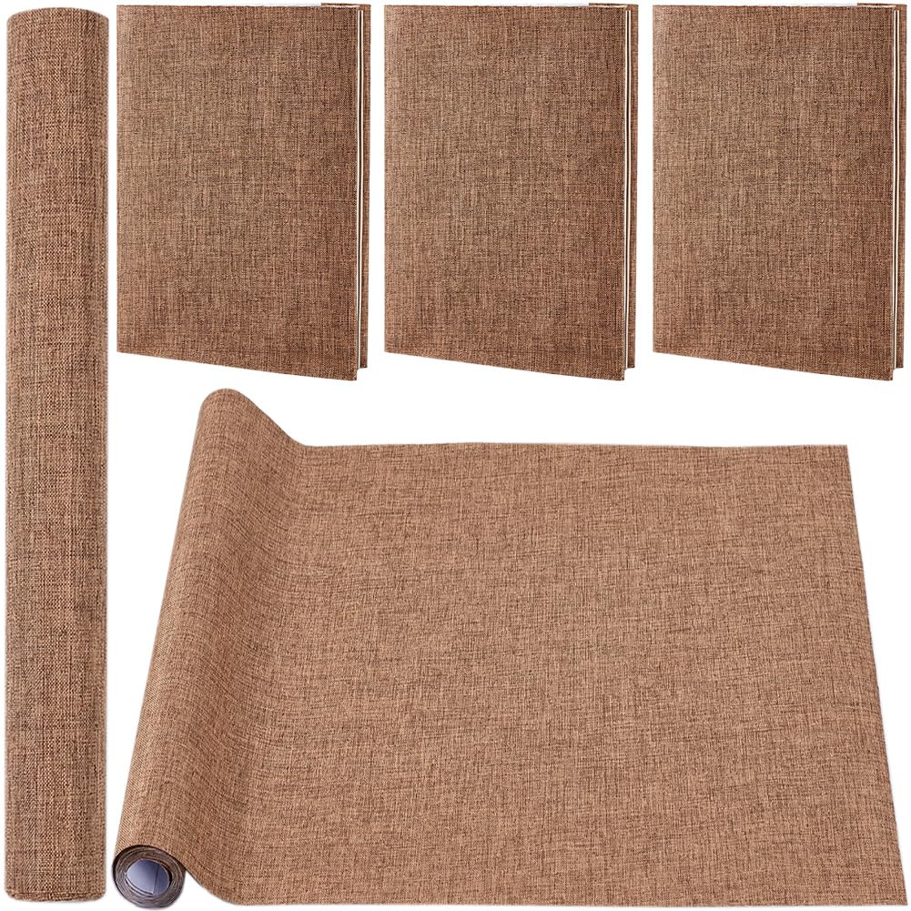 CRASPIRE 51 x 11.8 Inch Premium Linen Book Cloth - Brown Archival Quality Bookbinding Fabric for Scrapbooking, Album Making, Book Covering & DIY Projects - Densely Woven Paper-Backed Protector for Book Restoration & Crafting