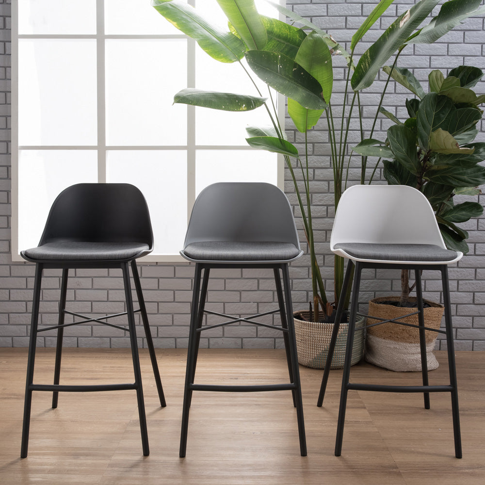 LAXMI Black Counter Stool - Adjustable Height Bar Stool for Kitchen Island, Breakfast Bar & Home Decor