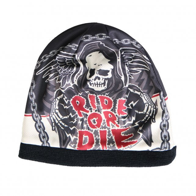 Hot Leathers Sublimated Rough Cut Ride or Die Reaper Beanie - 3D Printed Skull Design for Motorcycle Riders & Biker Gangs - Perfect for Cold Weather Riding and Biker Events
