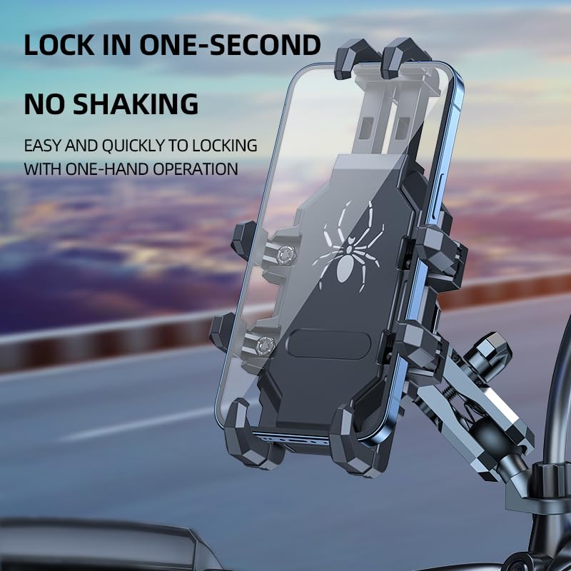Motorcycle Phone Mount - Aluminum Alloy Bike Holder for 4.5-7