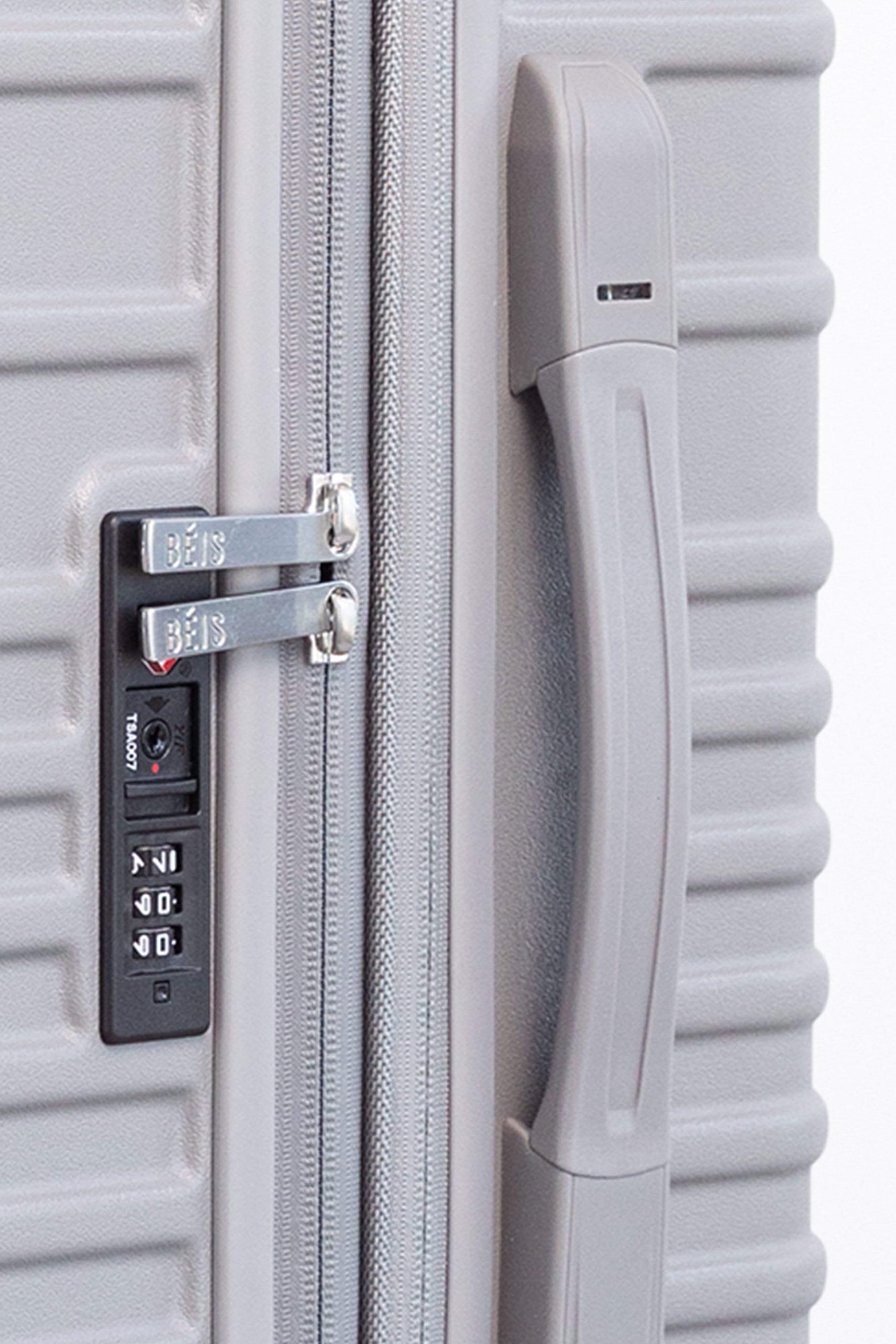 Large Check-In Roller Luggage in Grey - Spacious & Durable Suitcase for Travel, Business Trips & Vacations