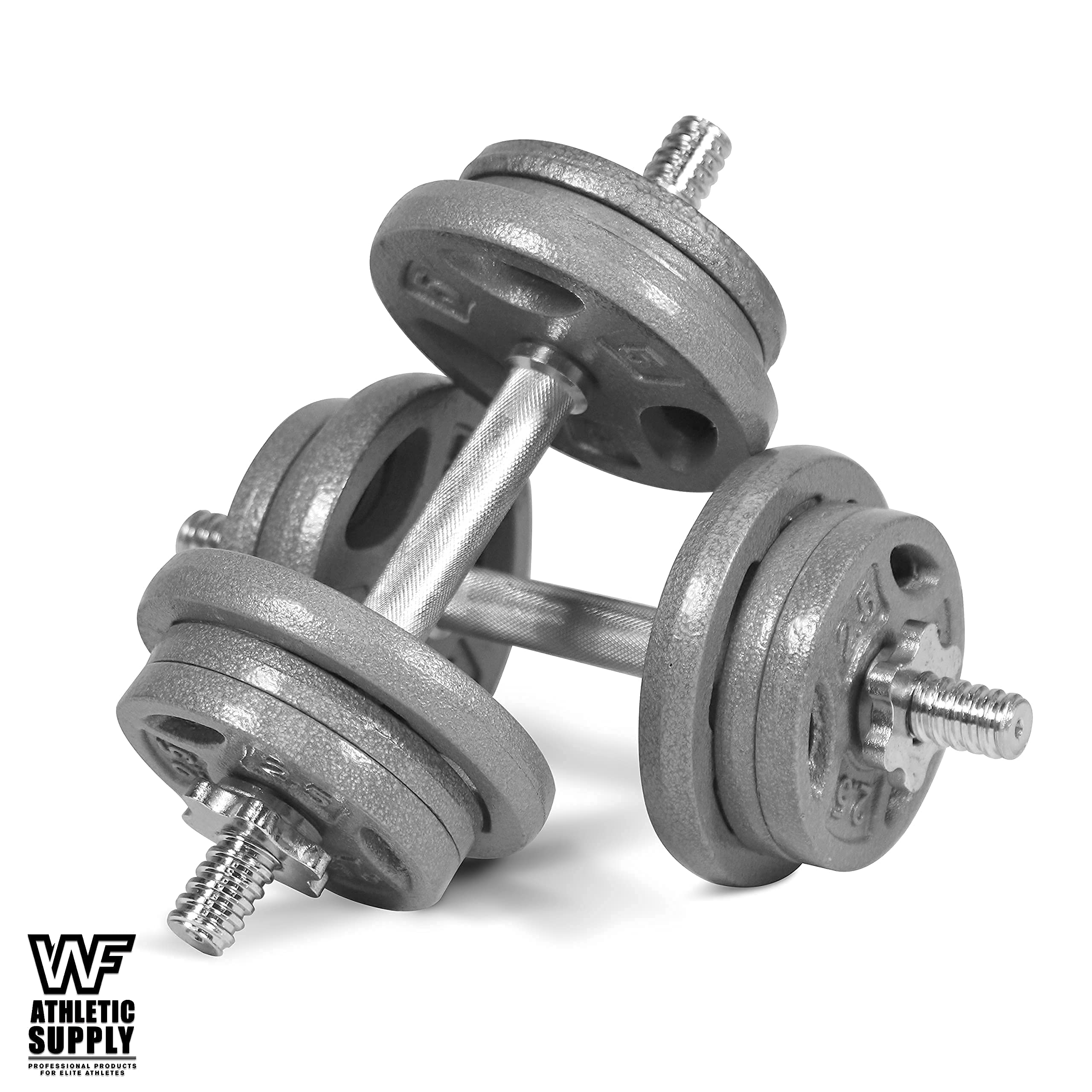 WF Athletic Supply 1-Inch Cast Iron Standard Grip Weight Plate - 5LB to 45LB Options for Strength Training & Home Gym (Charcoal/Gray) - Perfect for Powerlifting, CrossFit & Weightlifting Workouts