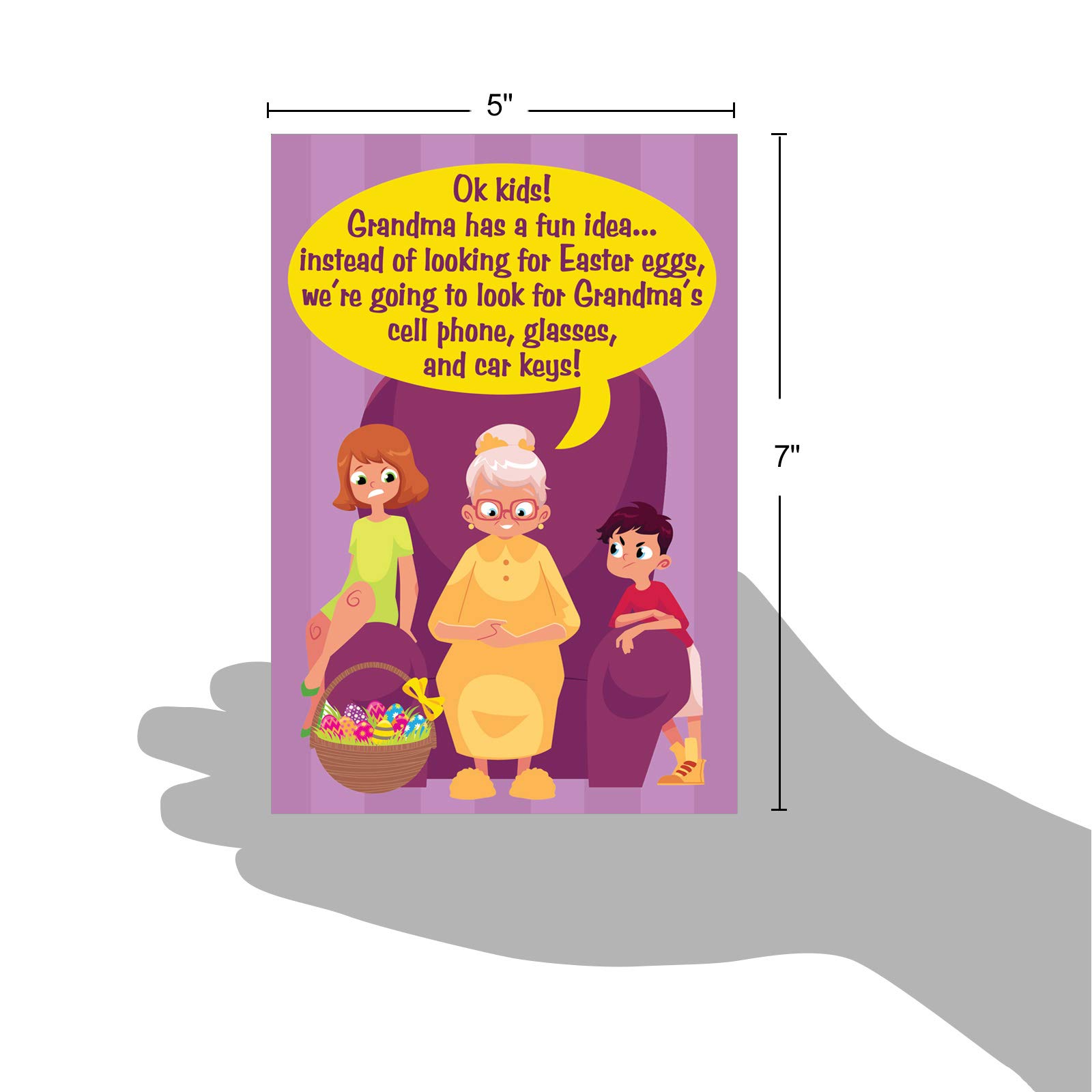 Funny Easter Card with Envelope - Humorous Easter Greeting Card for Grandma - Cute & Unique Easter Notecard Idea (C6764EAG) - Perfect for Easter Gifts, Family Celebrations & Holiday Greetings