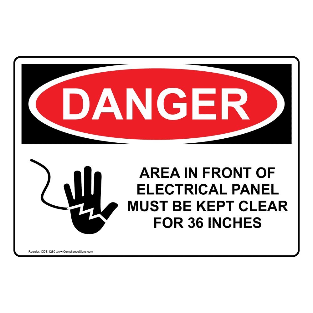 Danger Electrical Panel OSHA Sign - 10x7 Vinyl Decal for Safety Clearance