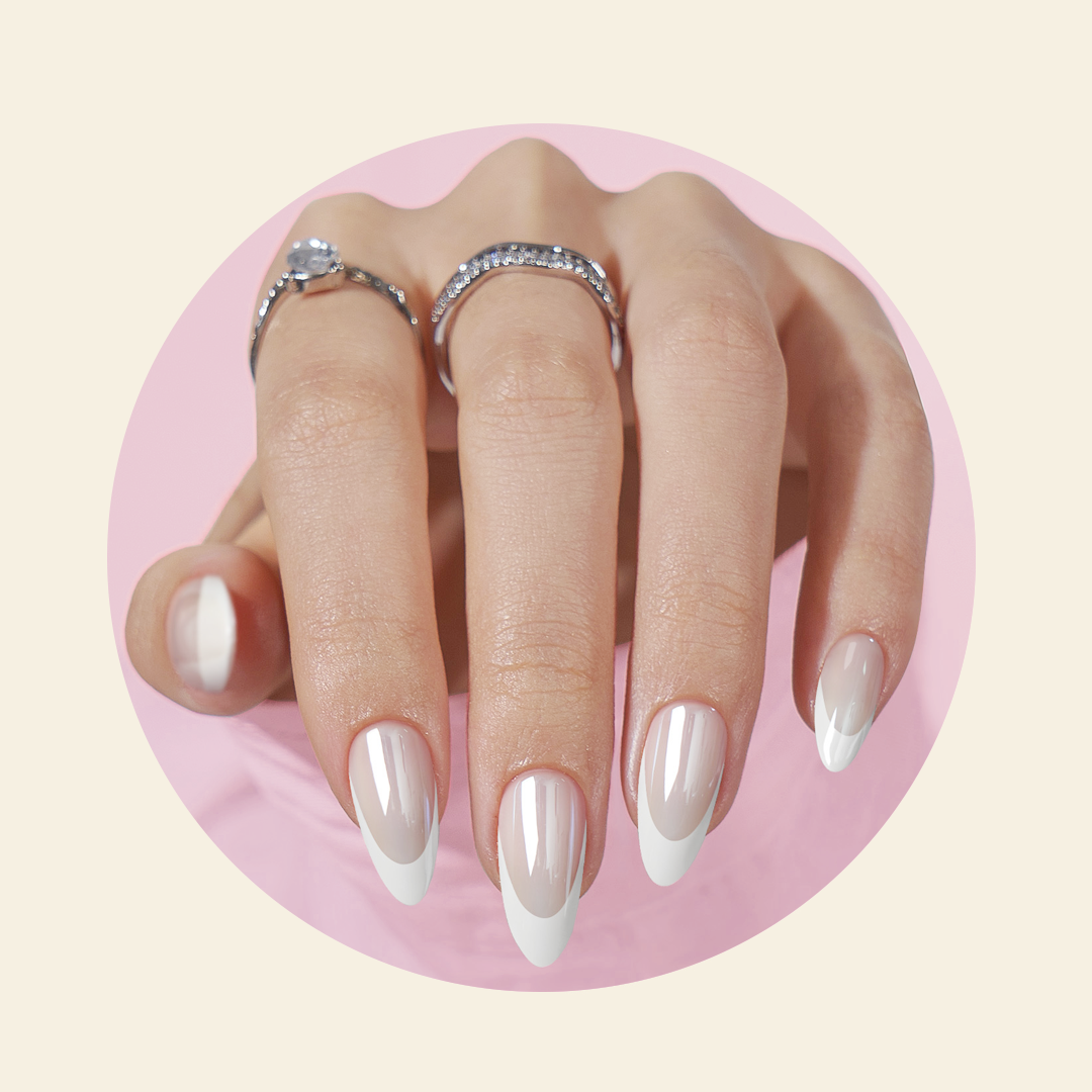 Mitty Frenchy Press on Nails - Long Lasting Fake Nails with Glue - Perfect for Parties, Weddings & Daily Wear