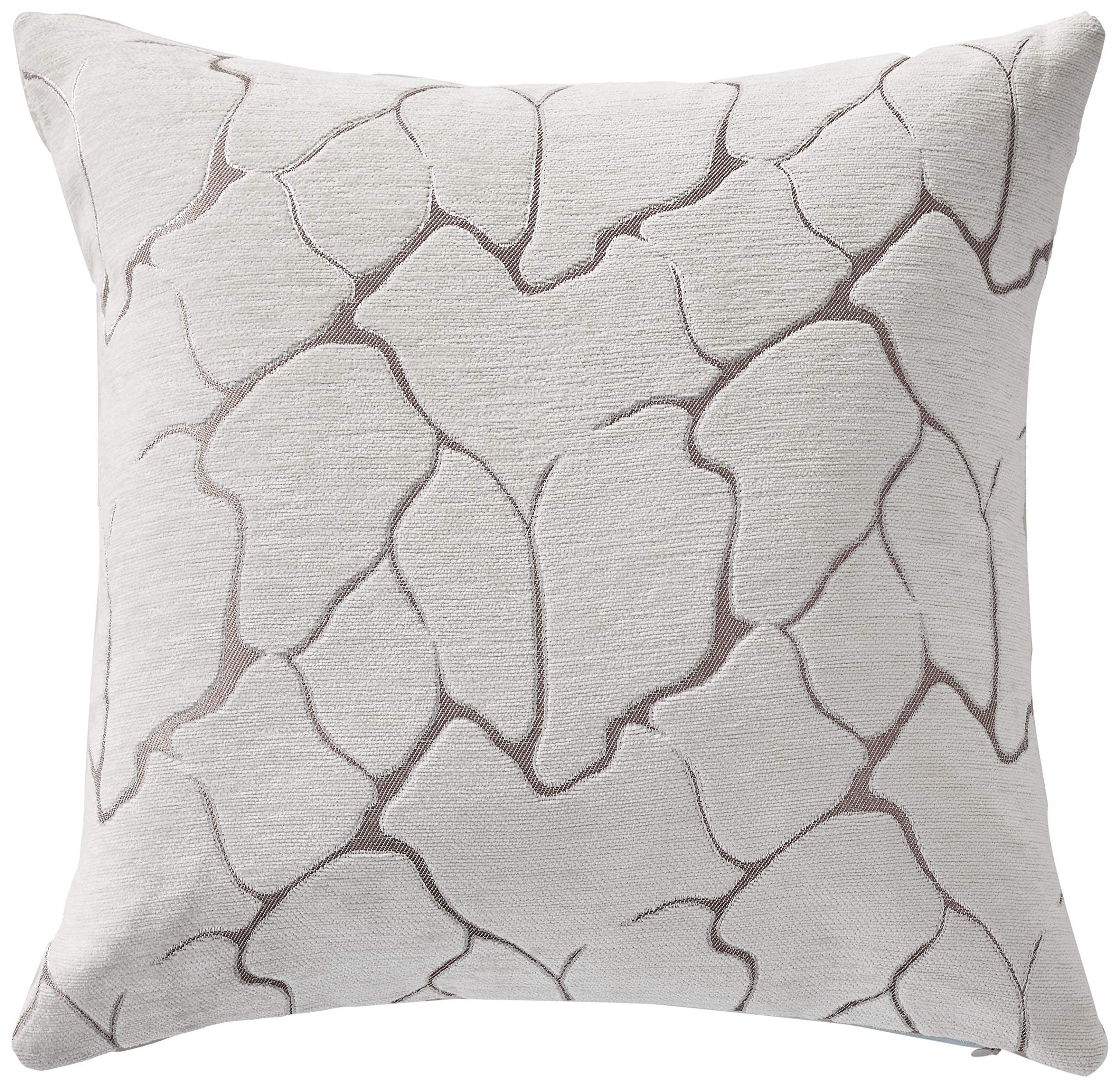 Violet Linen Milano Artistic Decorative Throw Pillows 18x18 Inches - Silver Gray Bohemian Style Cushion Covers for Sofa, Bed, Living Room & Home Decor