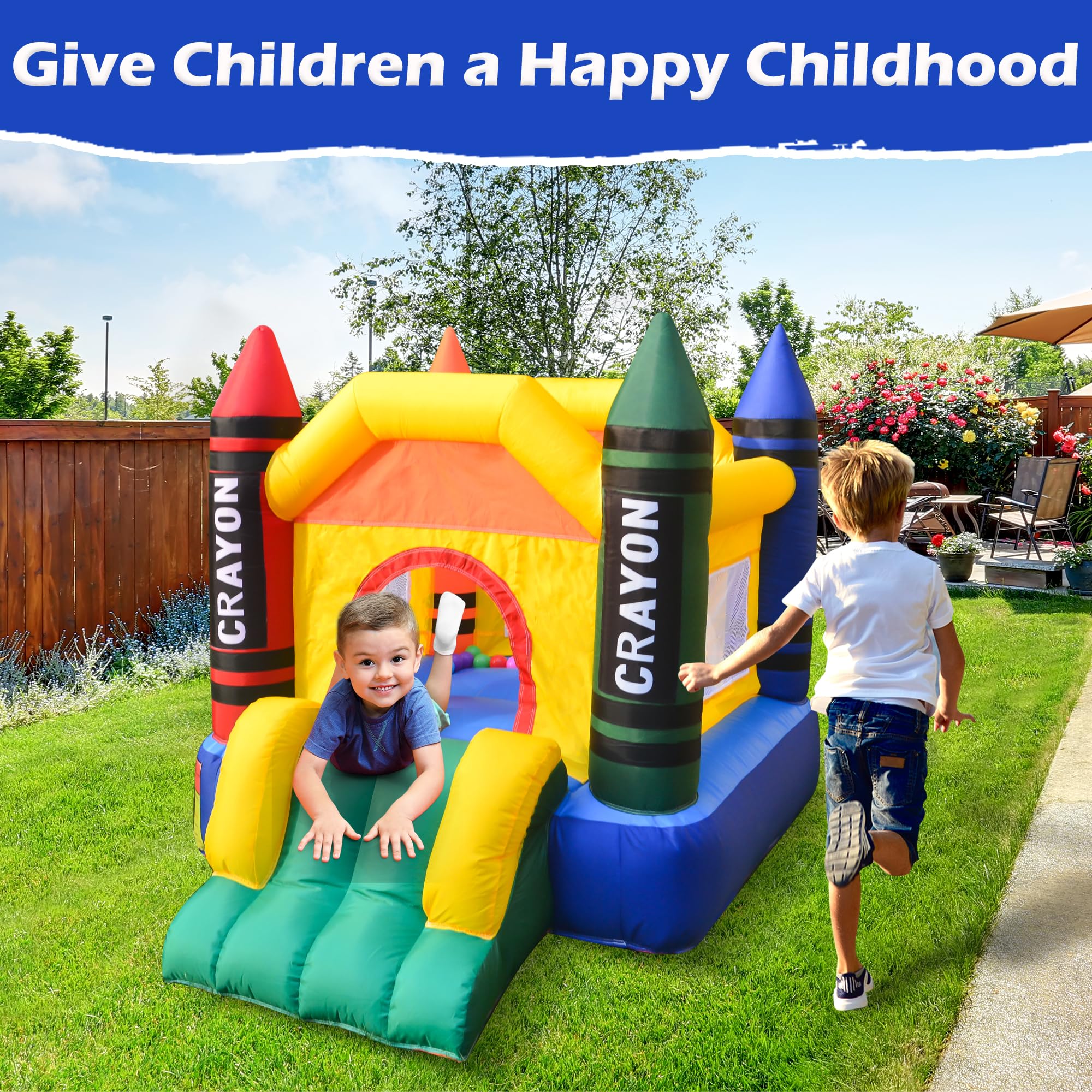 Inflatable Bounce House for Kids with Slide - Indoor/Outdoor Play for Toddlers