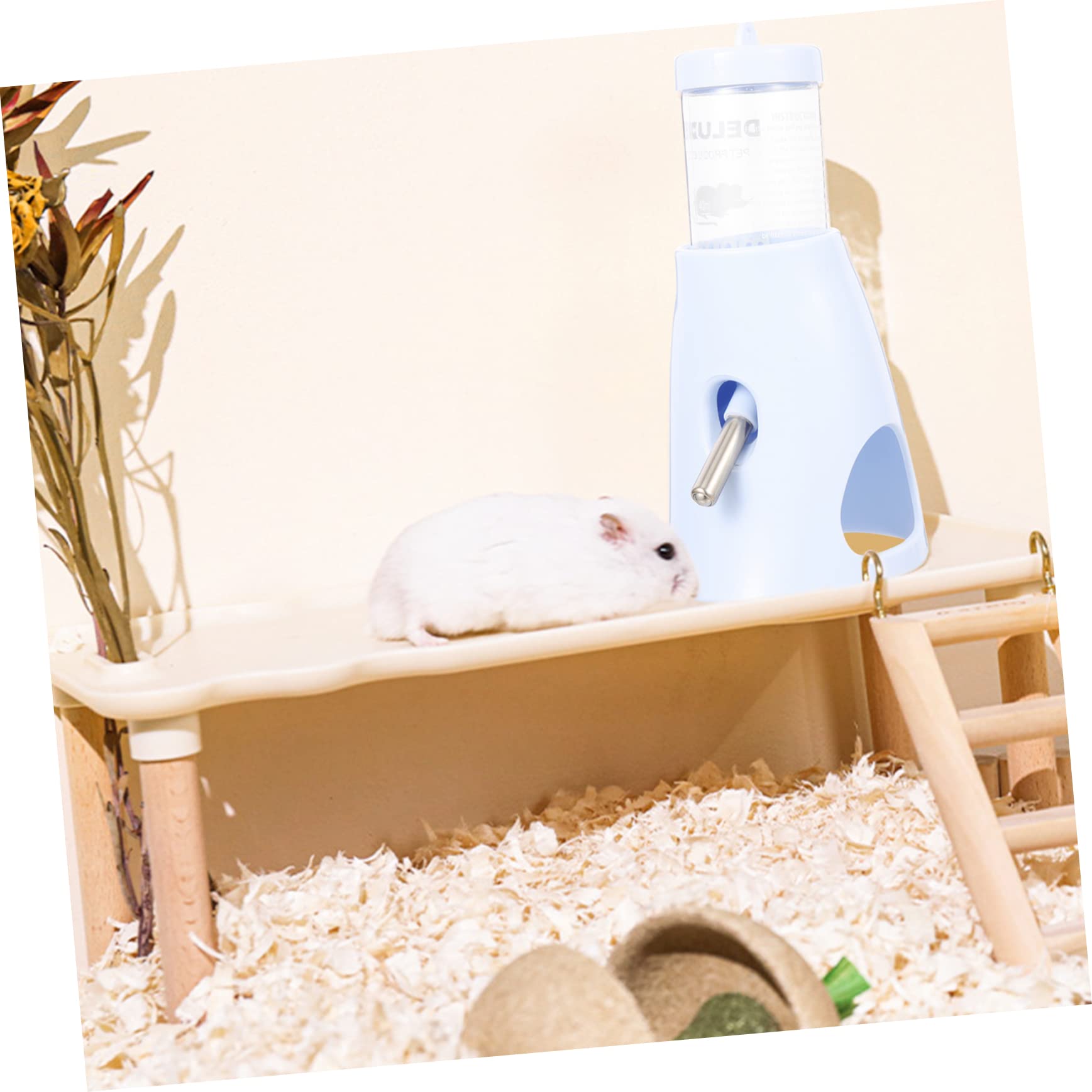 DOITOOL 2-Pack Hamster Water Bottle with PP Bracket - Leak-Proof Small Animal Water Dispenser for Hamsters, Rabbits, Guinea Pigs - Perfect for Cage Mounting & Vertical Feeding (Household Pet Accessories)