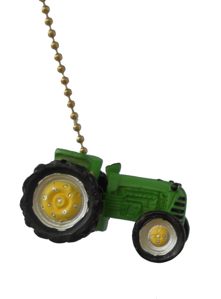 Clementine Green Farm Tractor Ceiling Fan Pull Chain - Vintage Style Ceiling Fan Light Pull Cord for Farmhouse, Country Kitchen & Rustic Home Decor