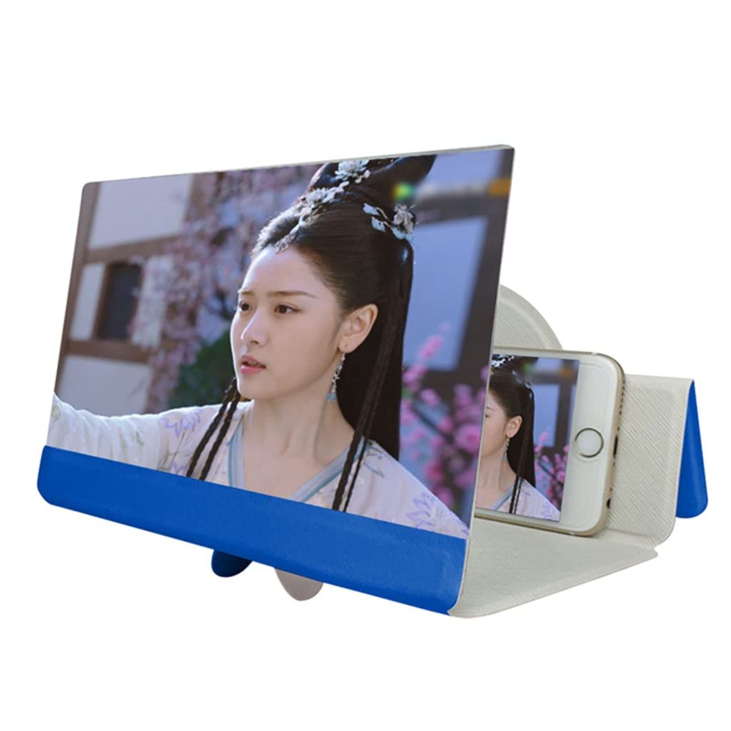 5D HD Video Screen Amplifier - Foldable Phone Screen Magnifier with Stand | Smartphone Screen Enlarger for Movies & Gaming | Blue | Eye Protection & Portable Design | Perfect for Home Entertainment & Travel Use