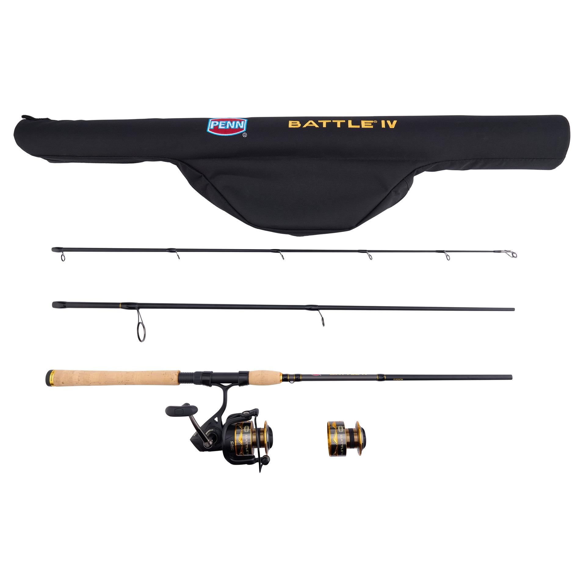 **Battle® IV Travel Spinning Rod & Reel Combo – Lightweight & Portable Fishing Gear for Saltwater & Freshwater – Perfect for Travel, Camping & Backpacking Adventures**