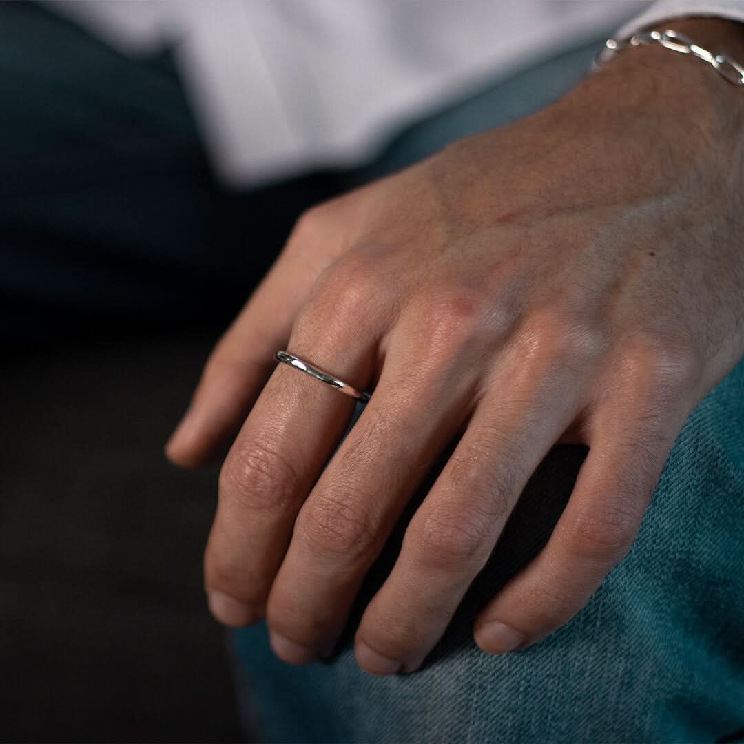 Men's Hammered Silver Ring - Handmade Sterling Silver Band for Men - Perfect for Gifts, Weddings & Everyday Wear