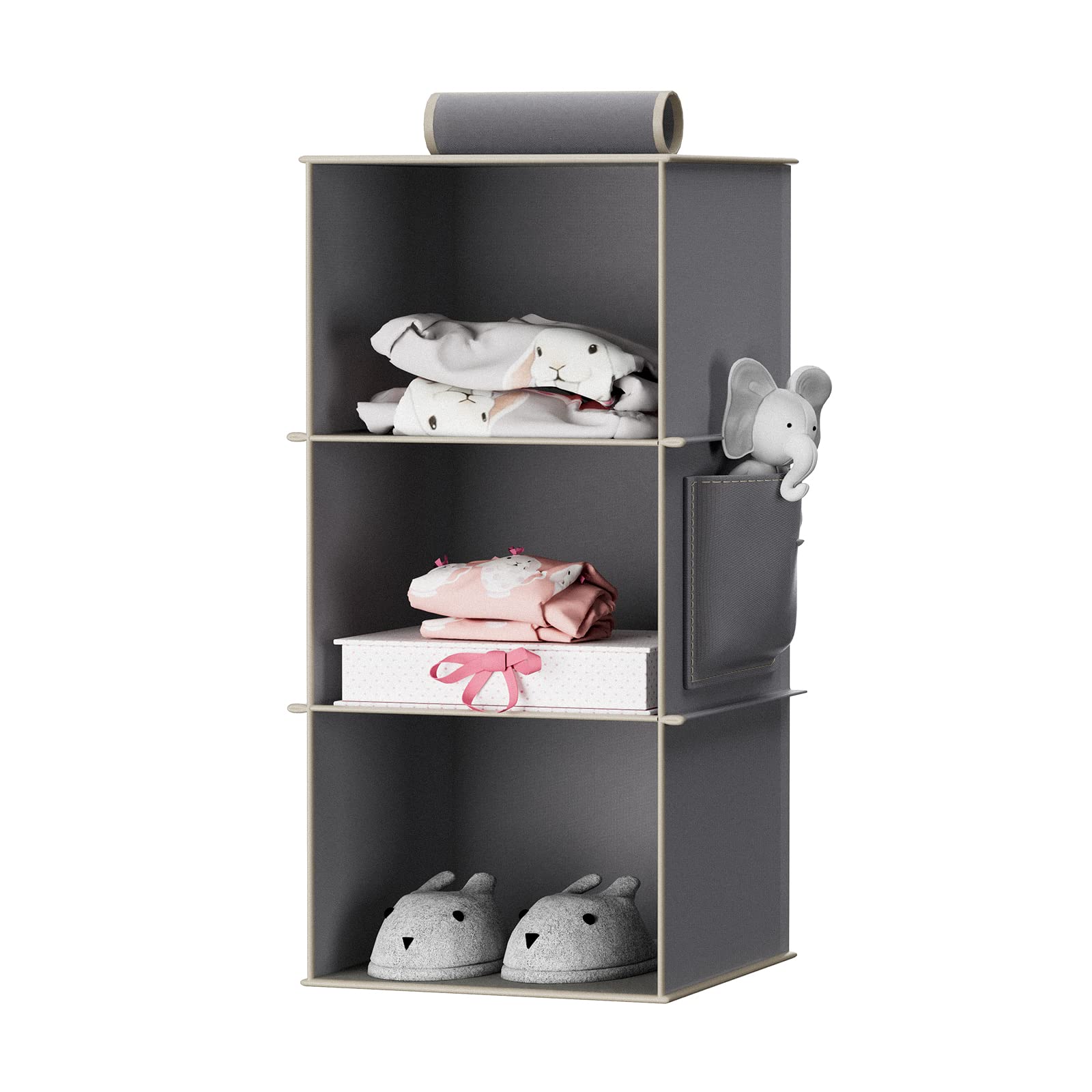 6-Shelf Hanging Closet Organizer for Clothes & Accessories | Space-Saving 3-Tier Storage Shelves | Perfect for Bedroom, Closet & Dorm Organization